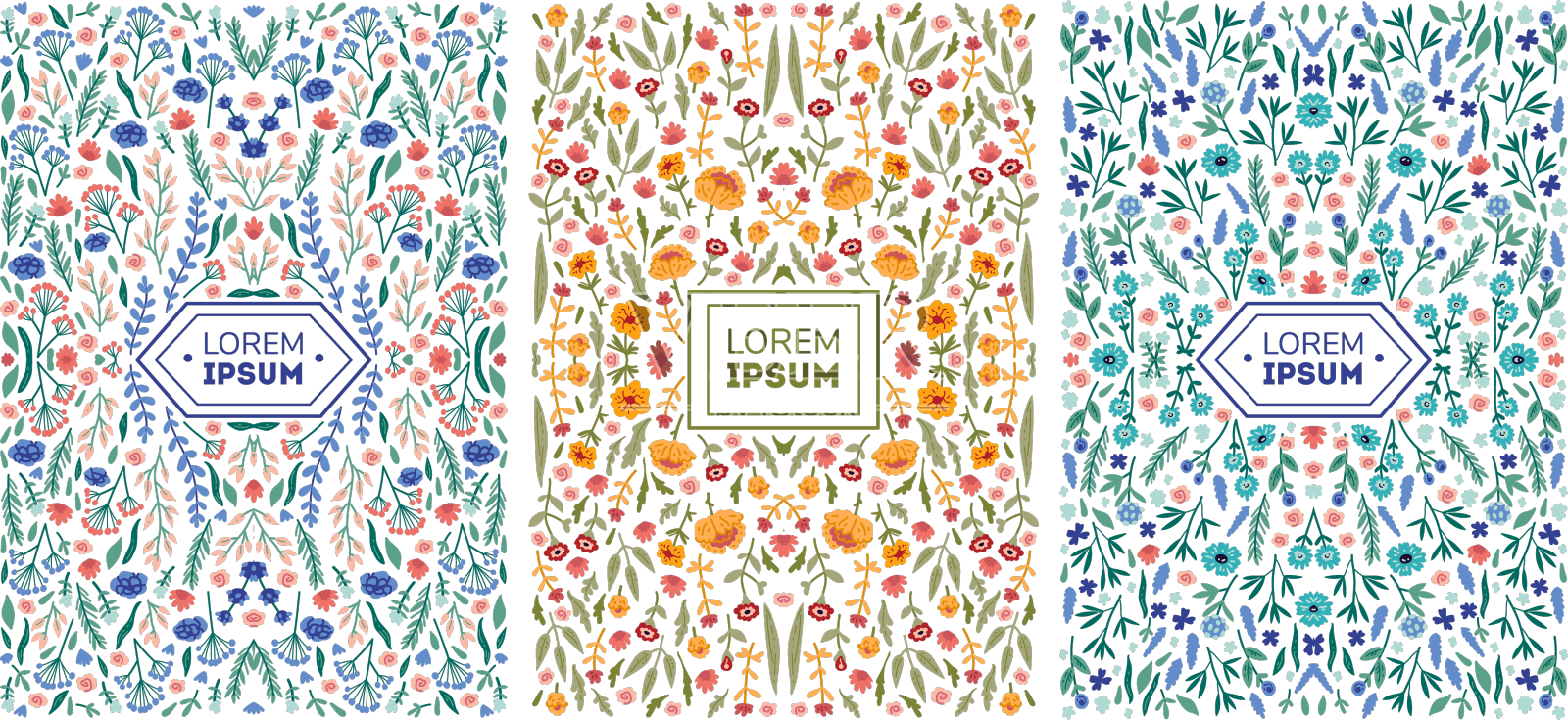 美丽的花收集海报与花设计元素图片