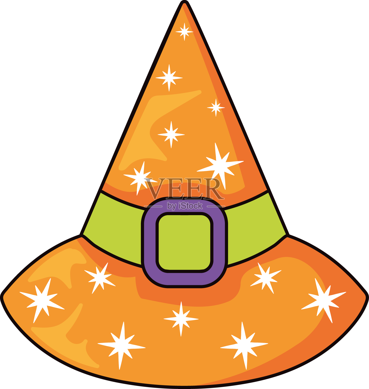 万圣节女巫帽设计元素图片