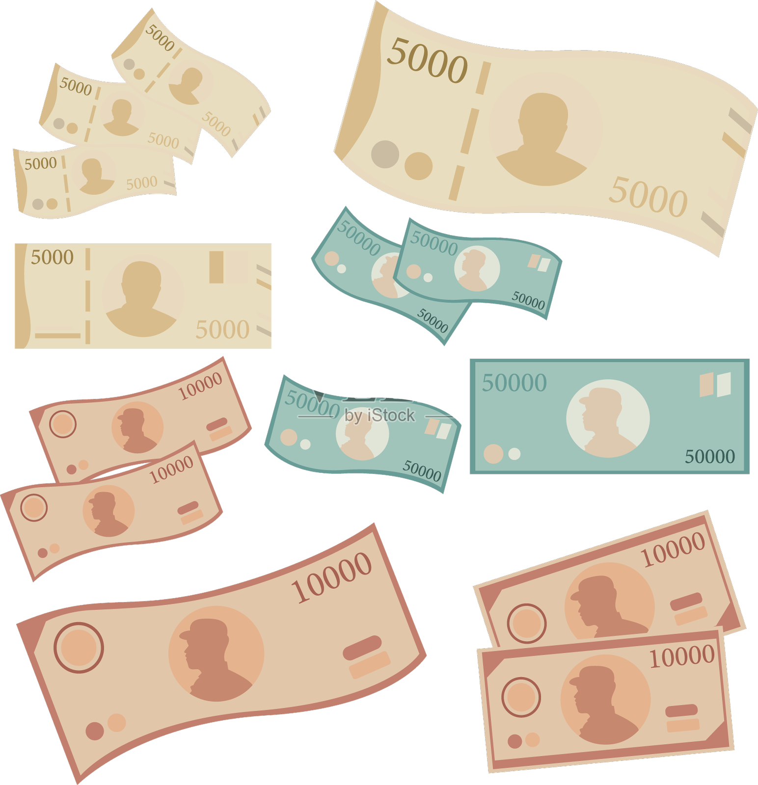 一套货币元素集合设计元素图片