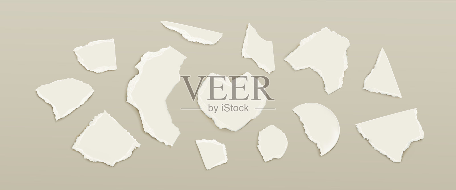 撕边拼贴用的报纸碎片插画图片素材