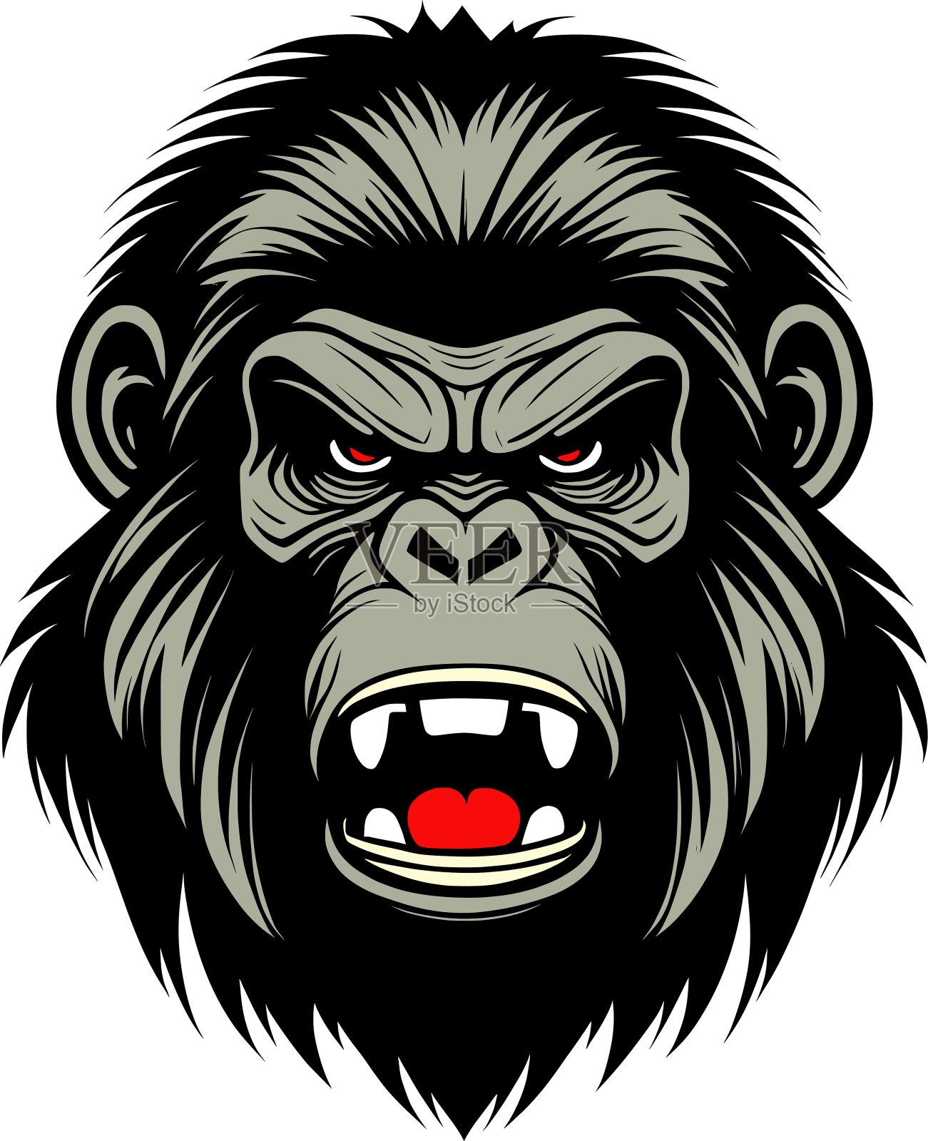 愤怒的猩猩脸设计元素图片