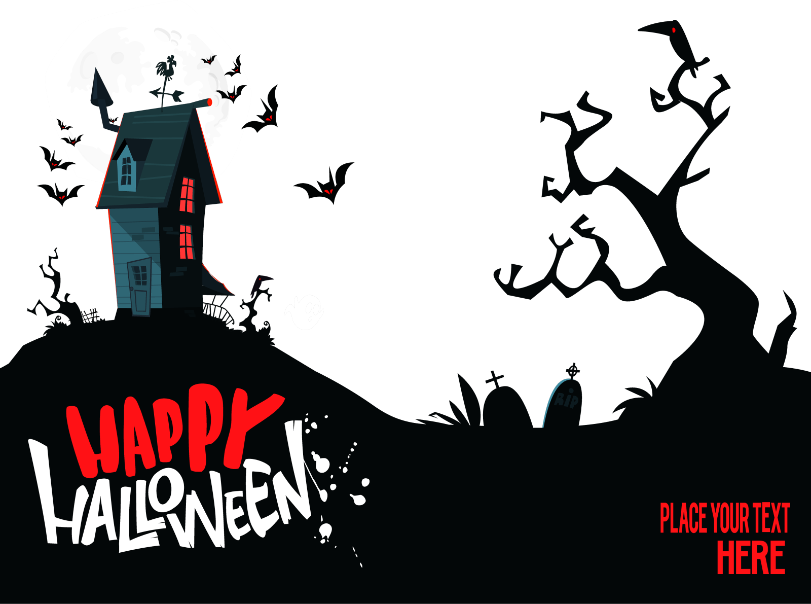 万圣节鬼屋卡通恐怖吓人设计元素图片