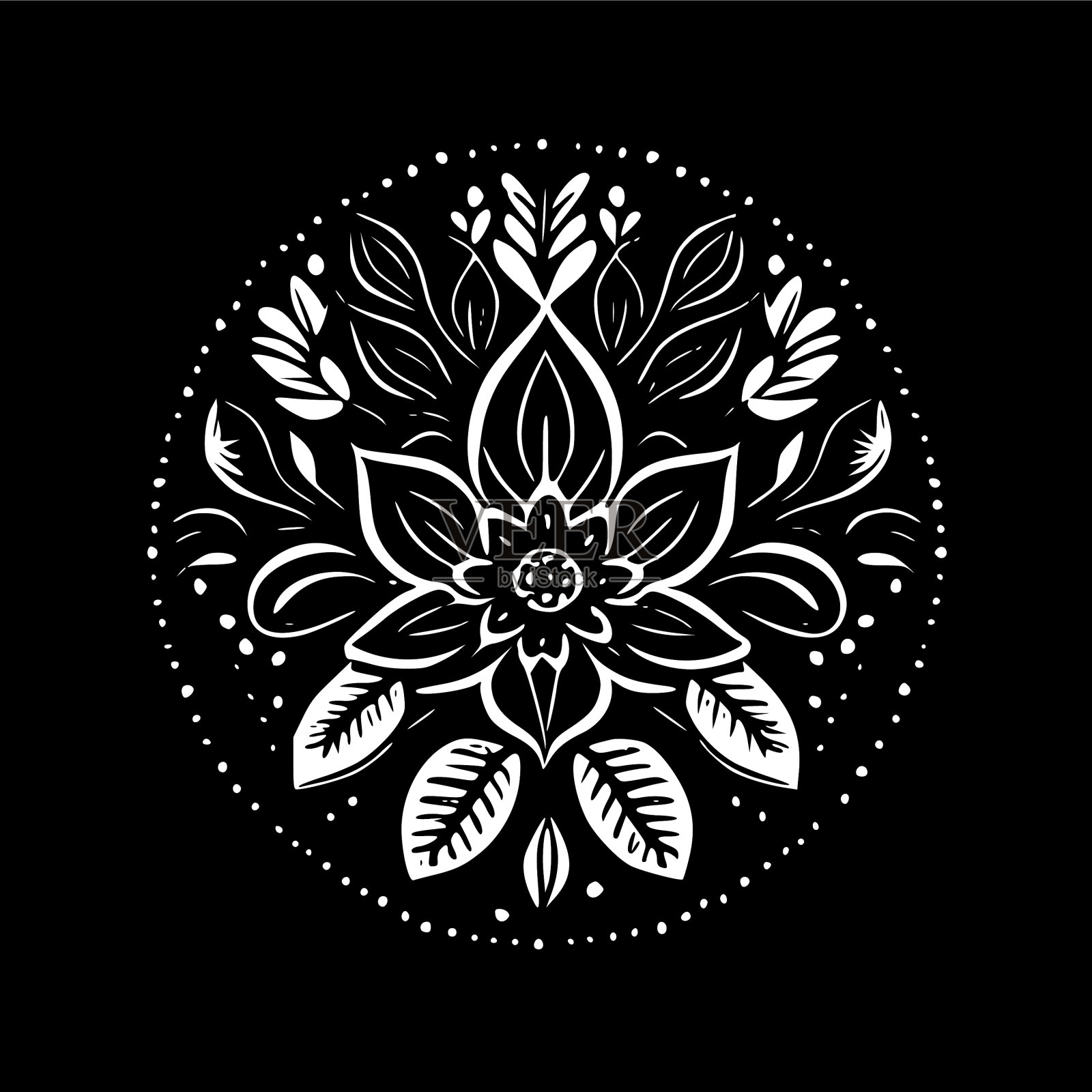 曼陀罗-极简主义和扁平的标志插画图片素材