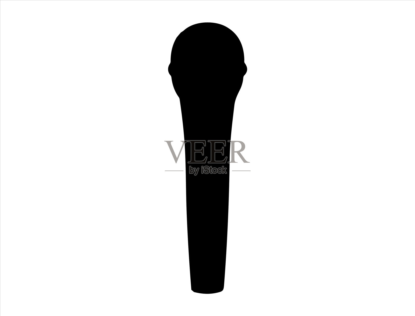 麦克风剪影艺术插画图片素材