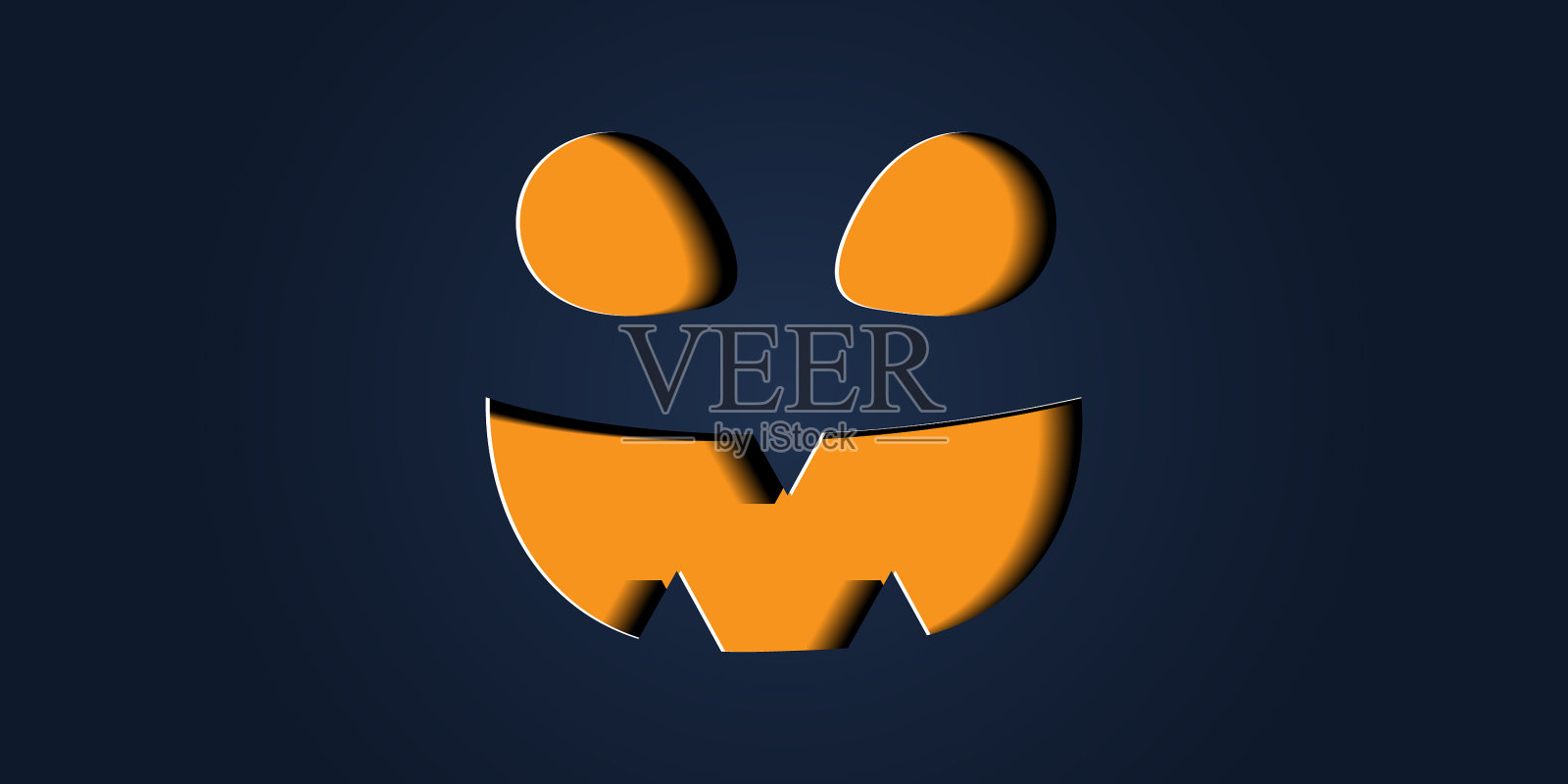 简单的万圣节南瓜剪纸表达插画图片素材