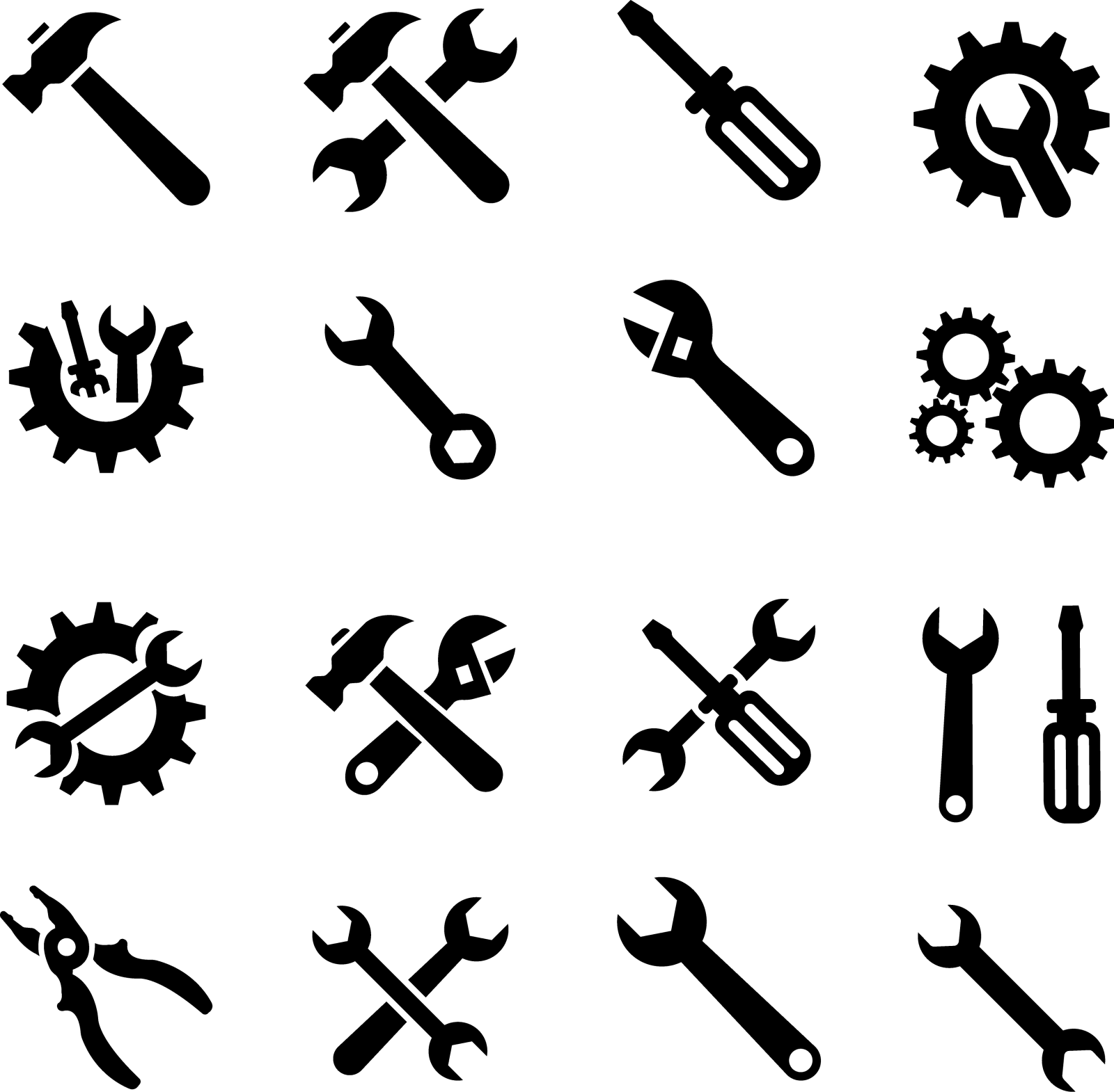 工具和服务平面图标组合扳手设计元素图片