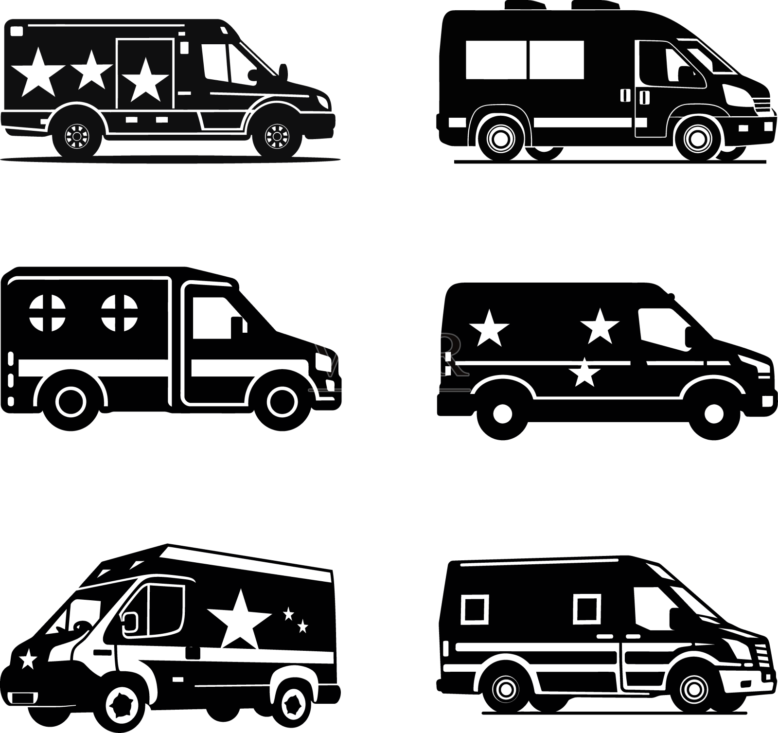 医疗运输剪影设计元素图片