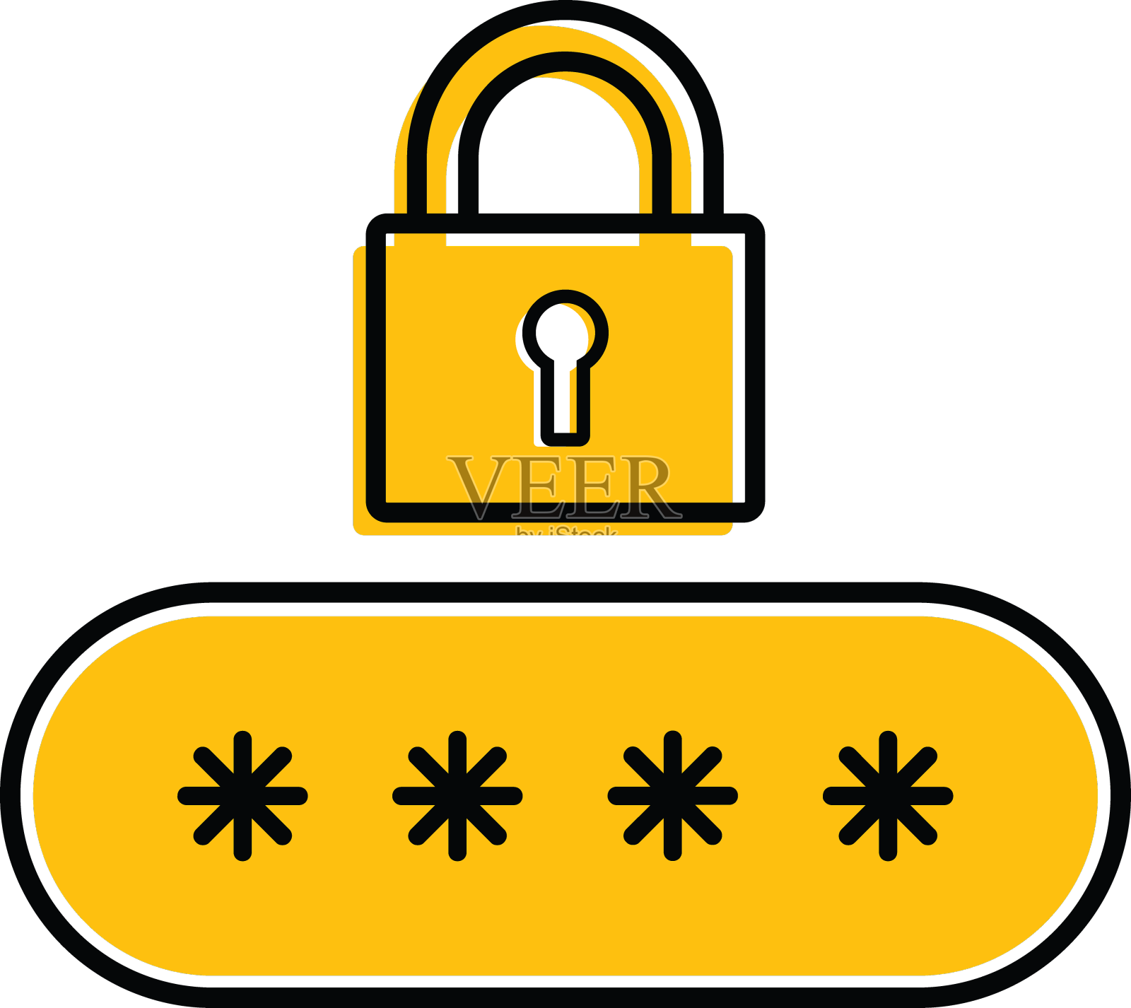 安全密码图标设计元素图片