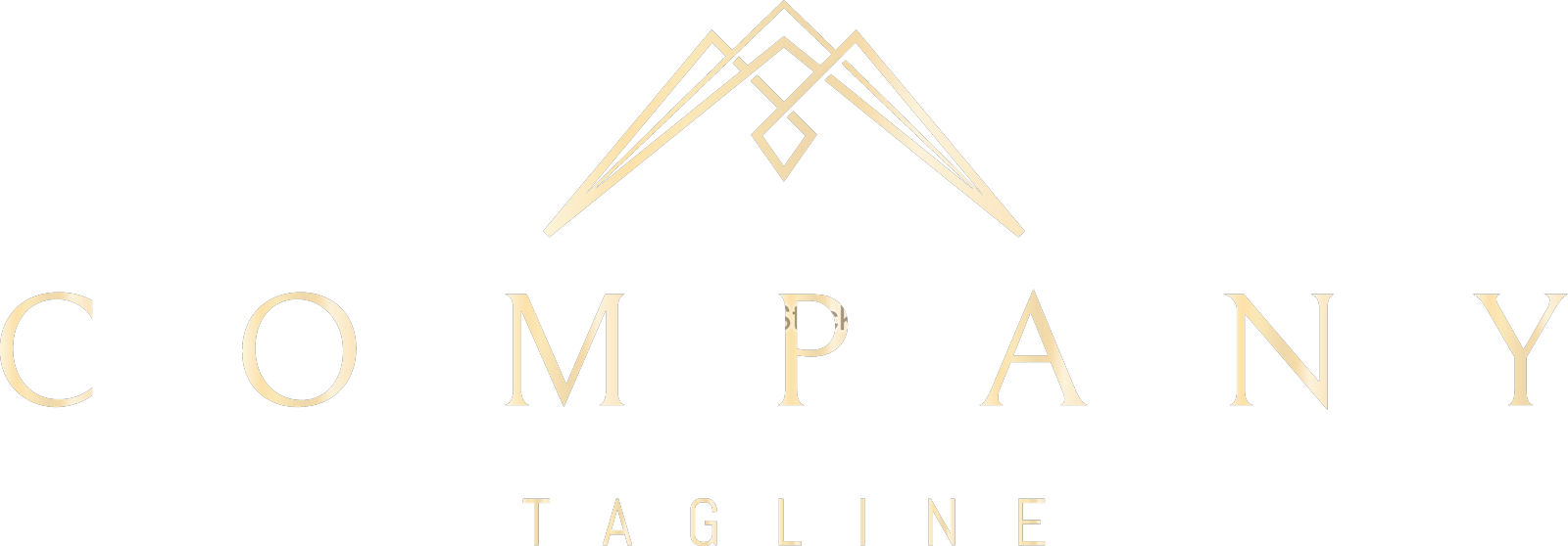 一个金色的标志，上面有一个抽象的形象设计元素图片