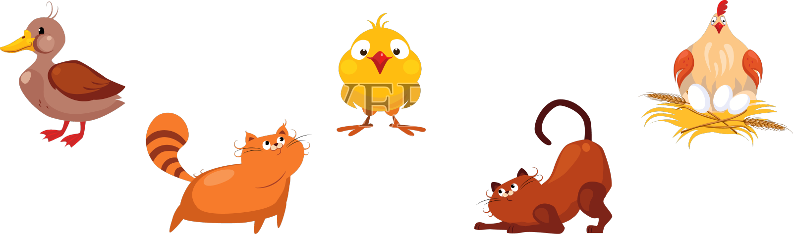 有趣的农场和家畜作为牲畜设计元素图片