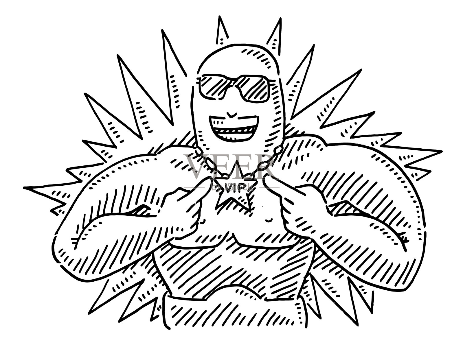 以自我为中心的VIP角色绘制插画图片素材