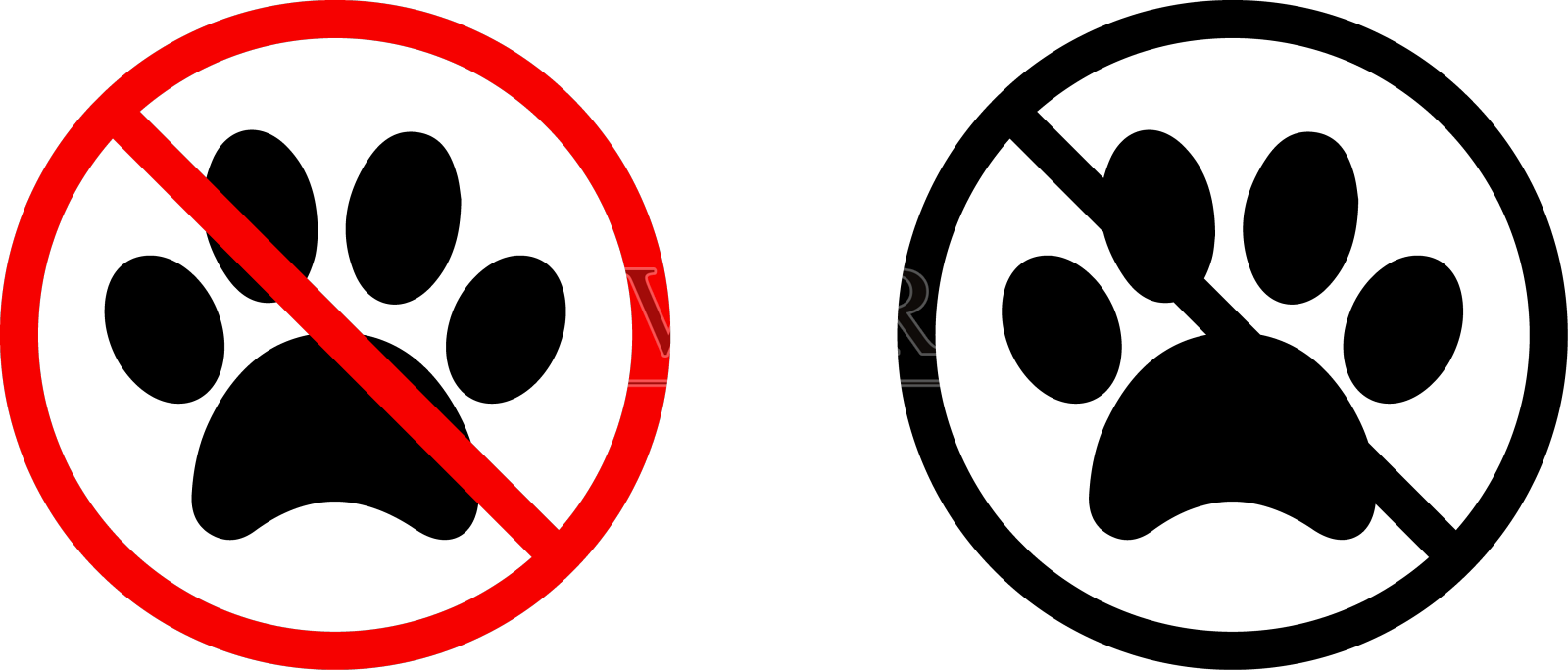 禁止宠物图标黑色和红色禁止宠物设计元素图片
