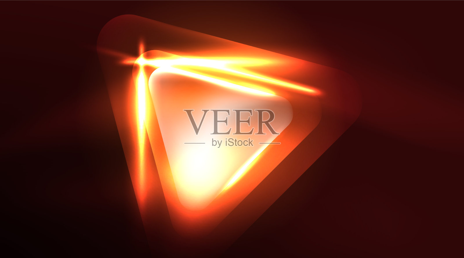 高科技霓虹灯三角形与灯光效果插画图片素材