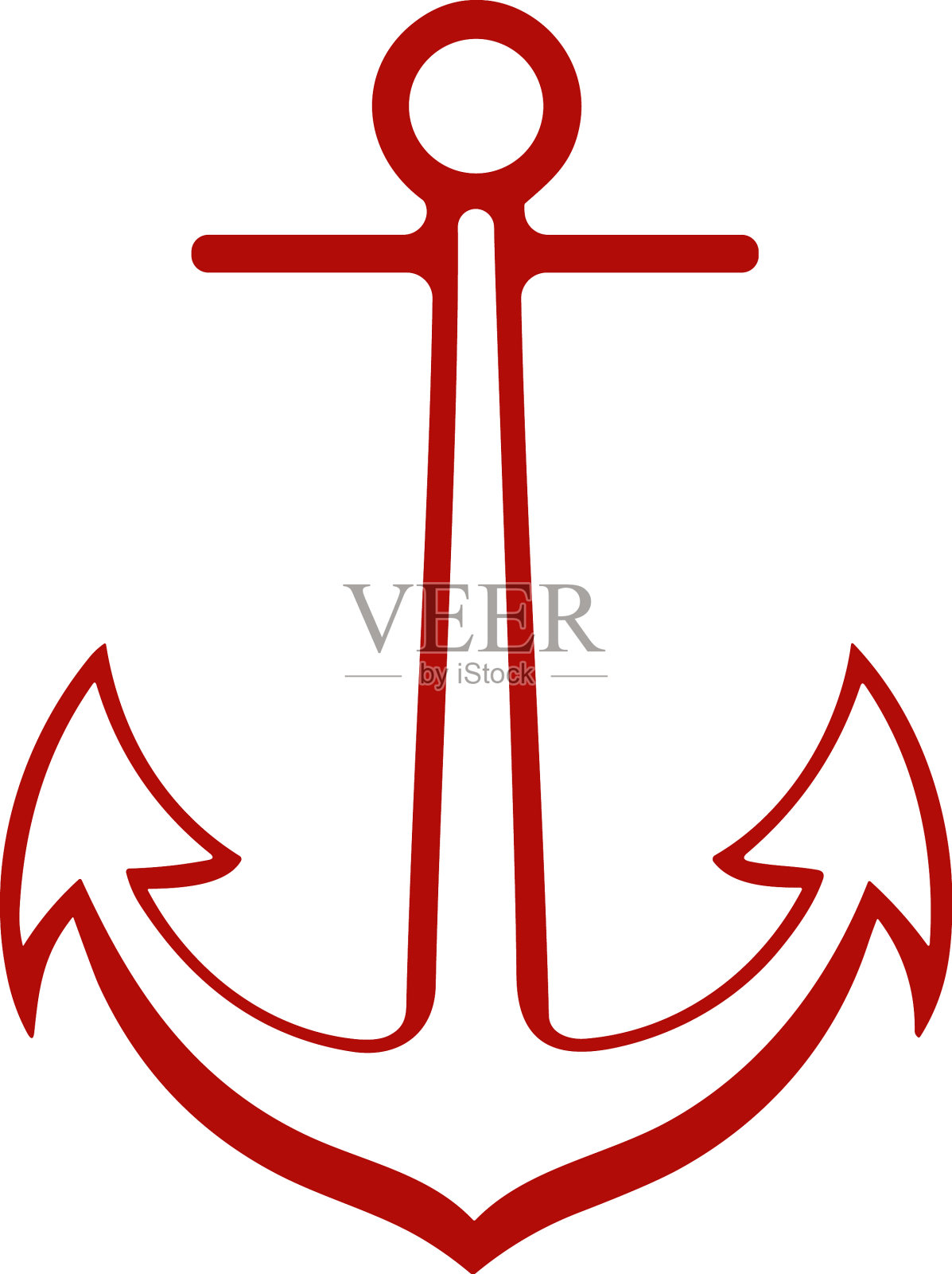 锚标志设计在白色的背景插画图片素材