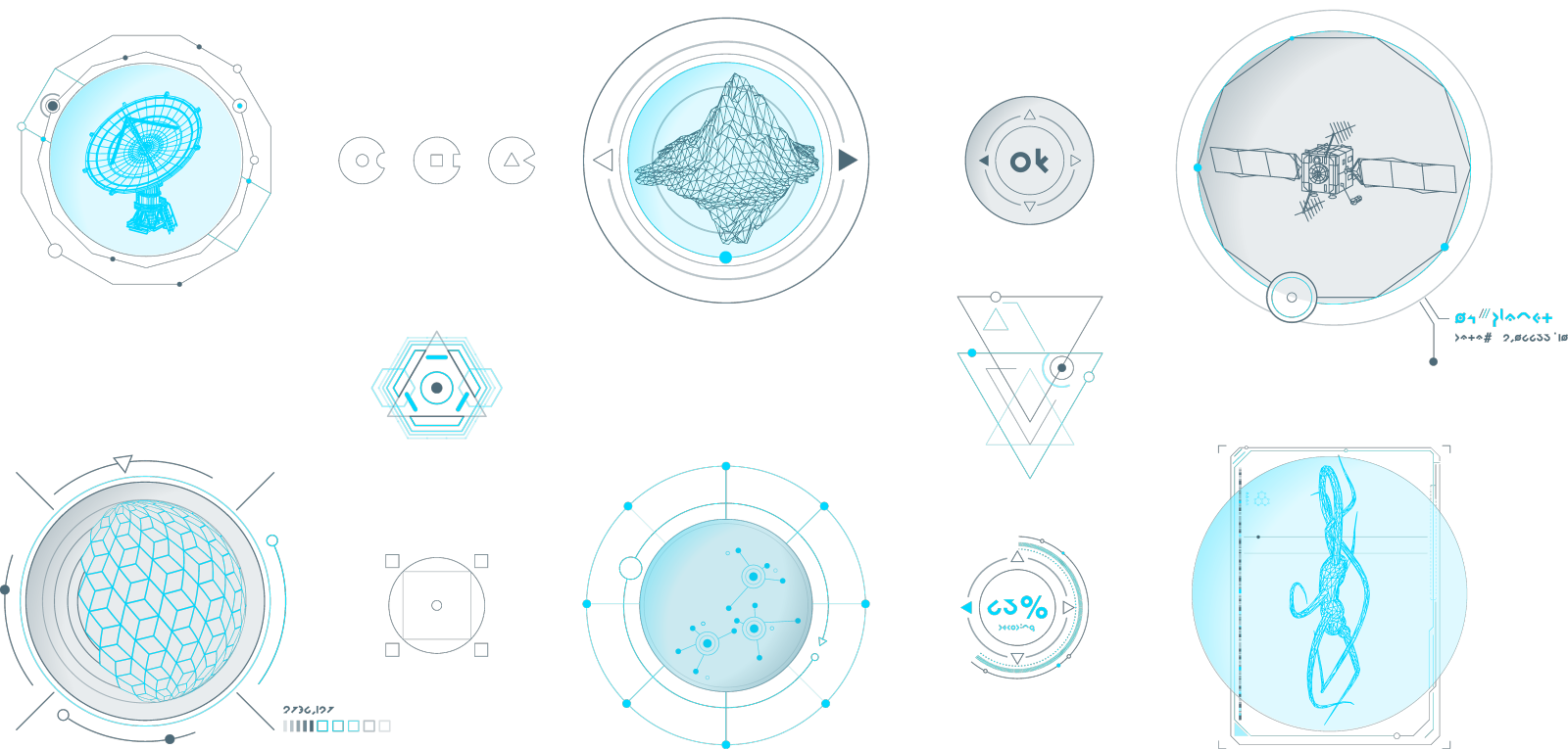 用于科幻小说的圆形信息图元素设计元素图片