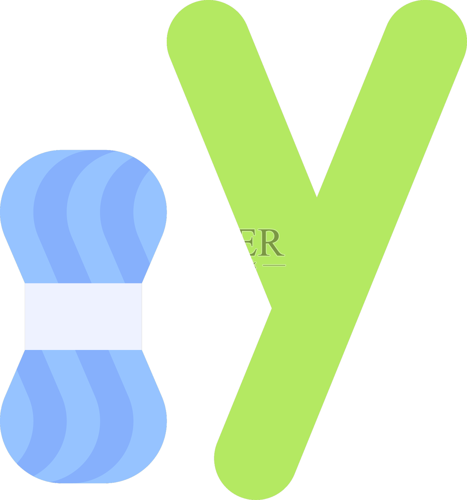 字母字母与纱线图标设计元素图片