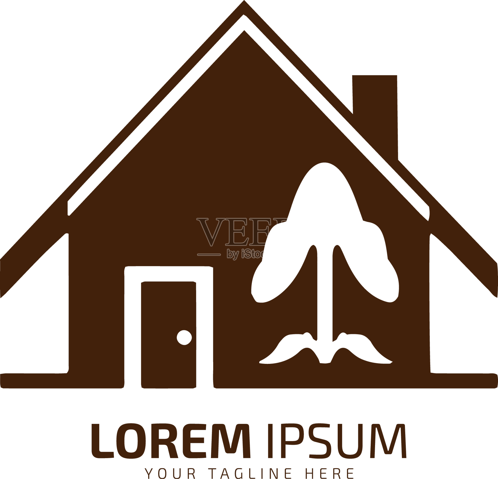 家居图标的房子轮廓孤立的设计与设计元素图片