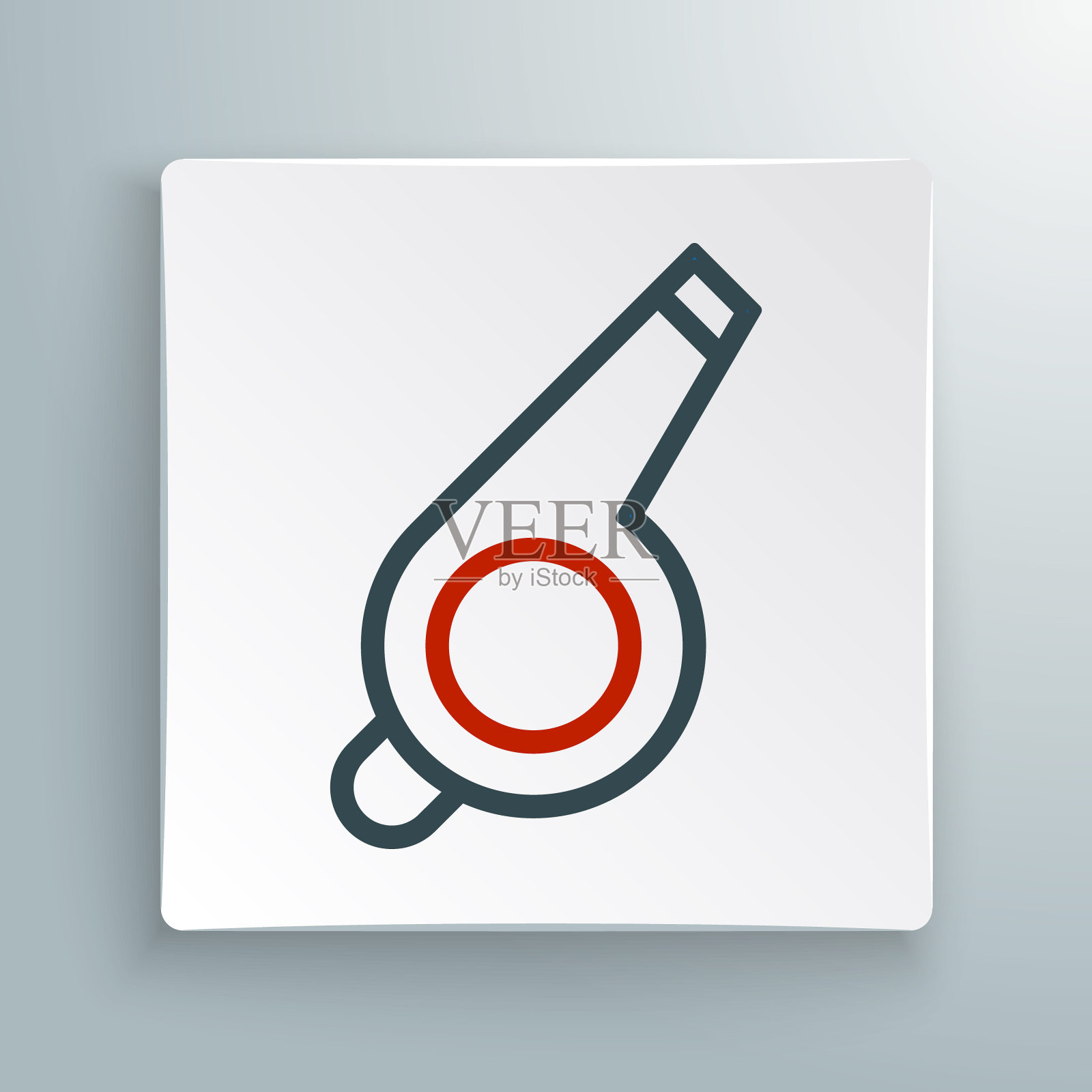 线哨图标孤立的白色背景。裁判的象征。健身和运动星座。色彩缤纷的轮廓概念。向量插画图片素材