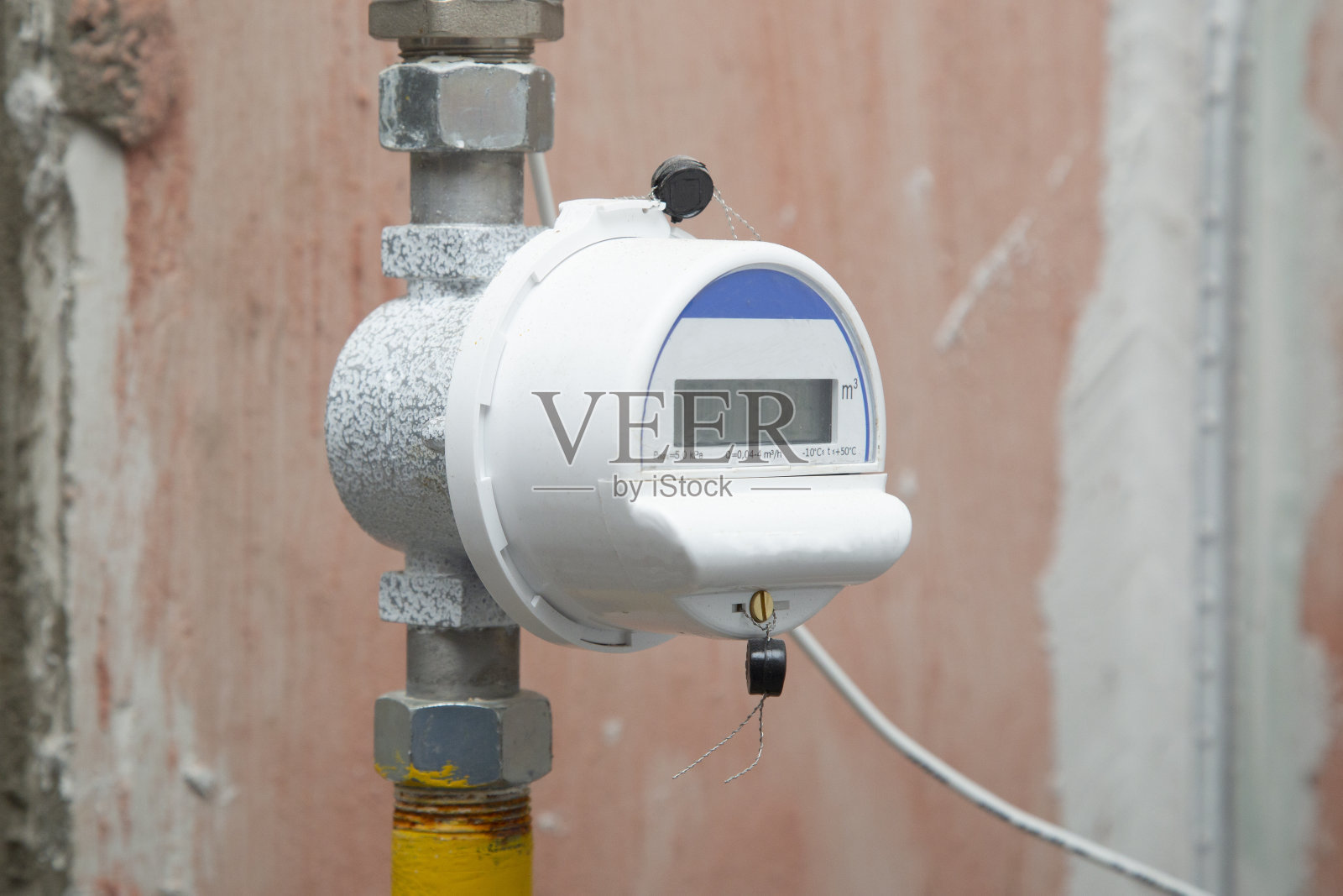 家用燃气表。照片摄影图片