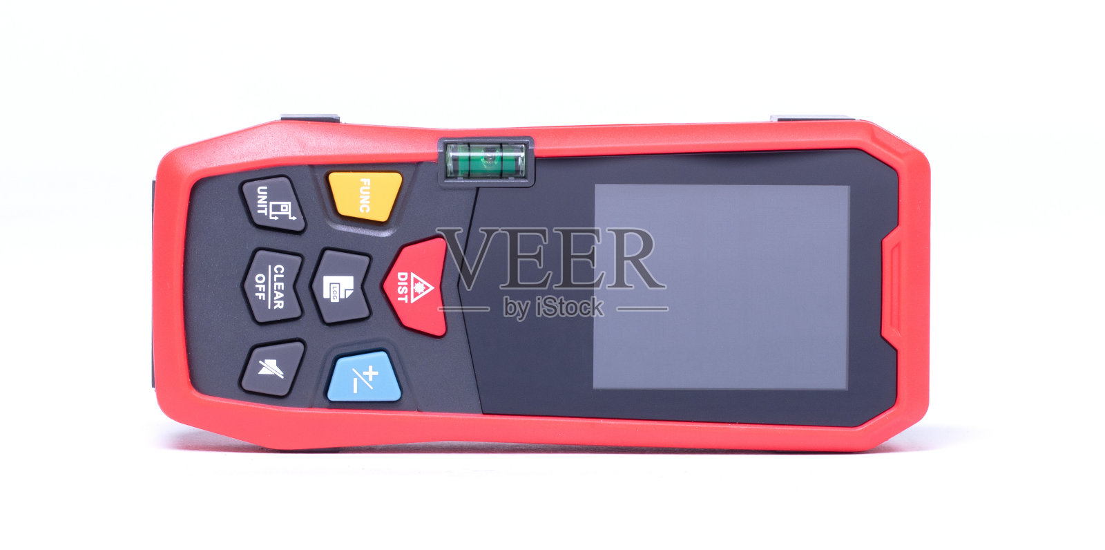 现代激光测距仪在一个白色的背景照片摄影图片