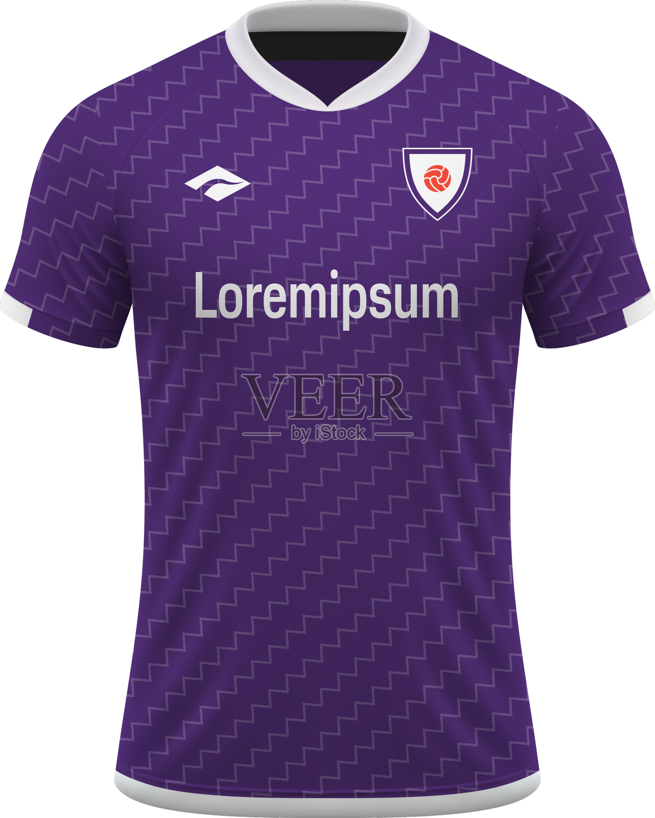 3d逼真的足球球衣风格衬衫设计元素图片