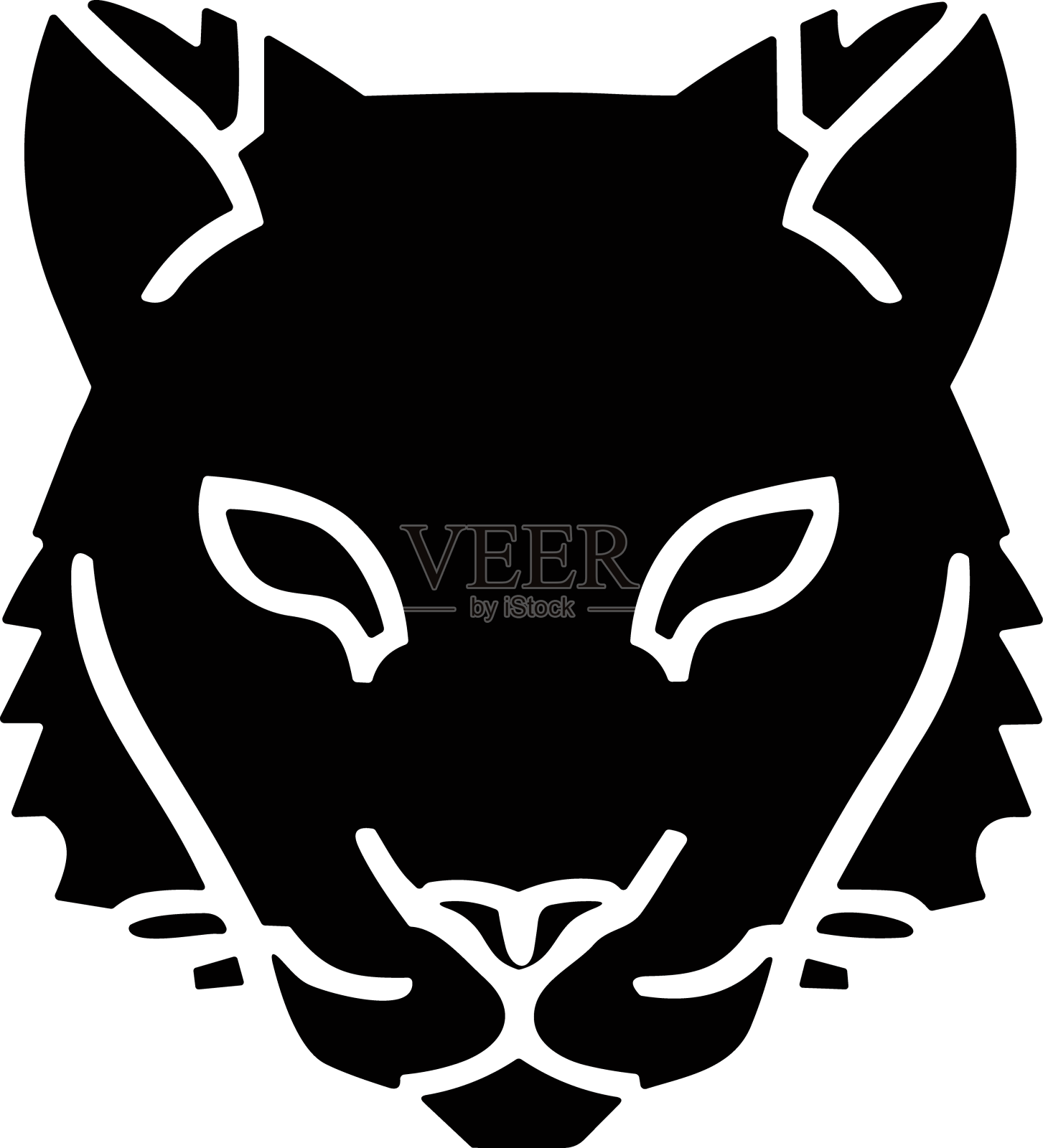 黑猫虎头标志美洲虎卡通设计设计元素图片