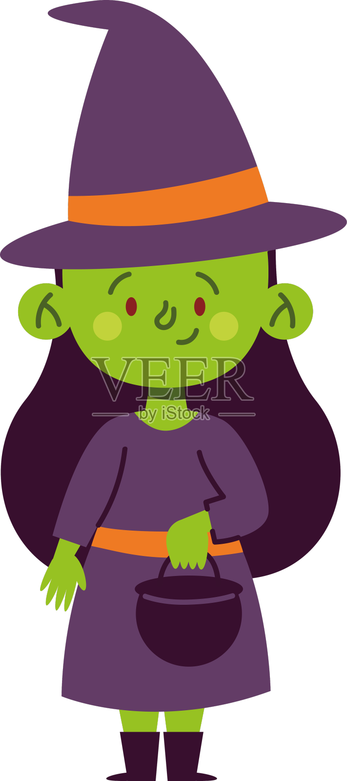 万圣节变装女巫设计元素图片