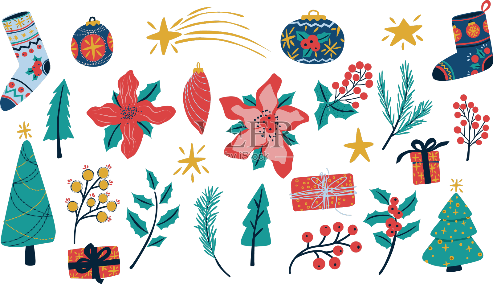 收藏圣诞装饰元素用设计元素图片