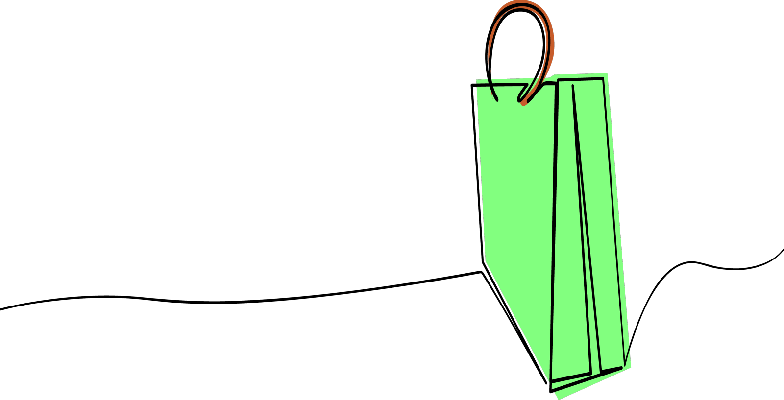 购物袋线艺术- 0233b设计元素图片