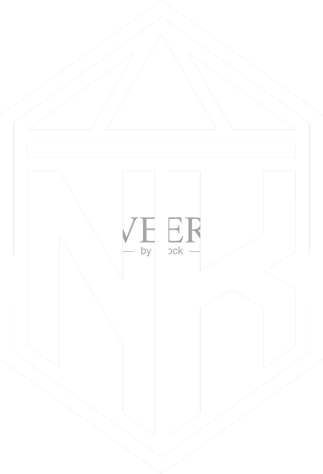 标志用Nk字母组合的六角形盾牌形状设计元素图片