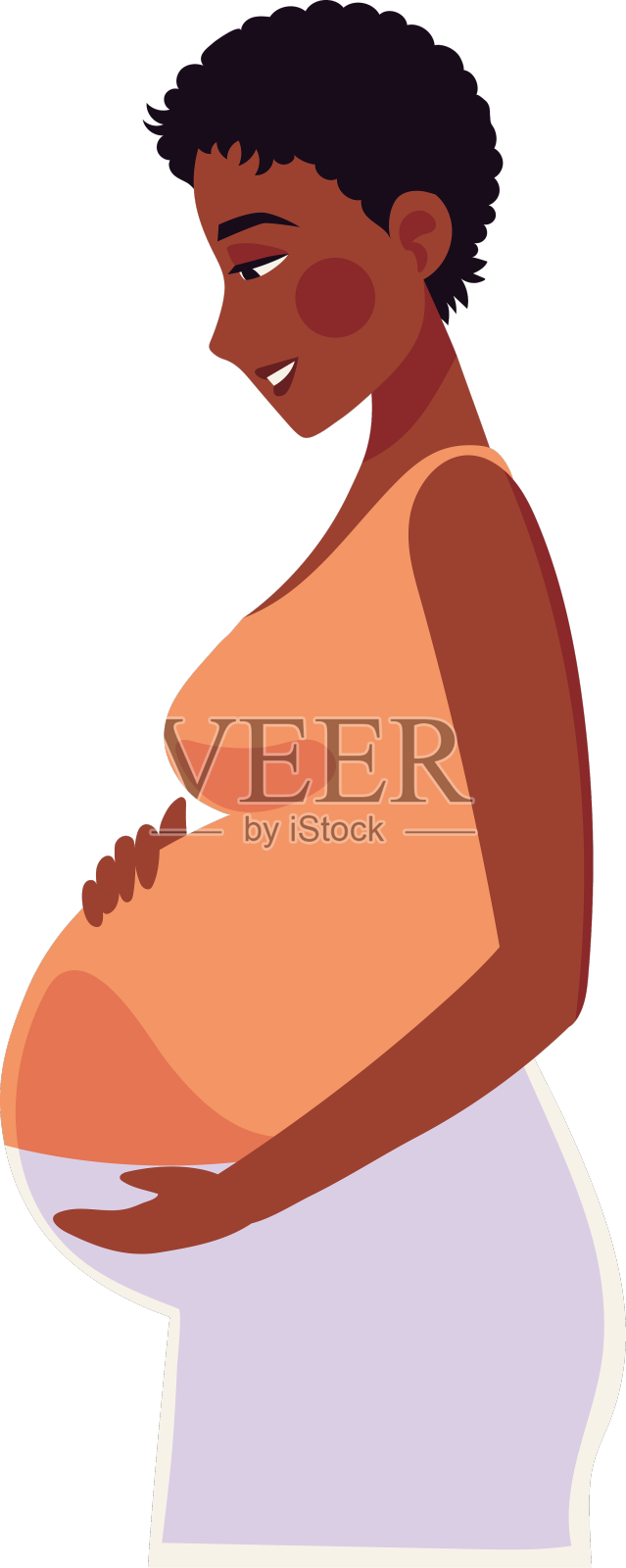 怀孕几个月的非裔美国妇女设计元素图片