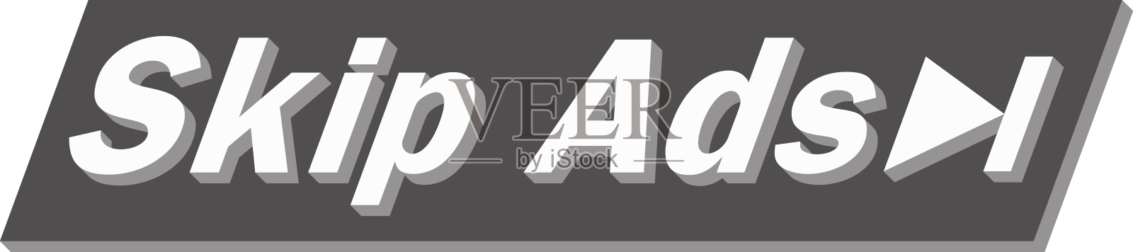 跳过AD按钮视频块图标用于广告设计元素图片