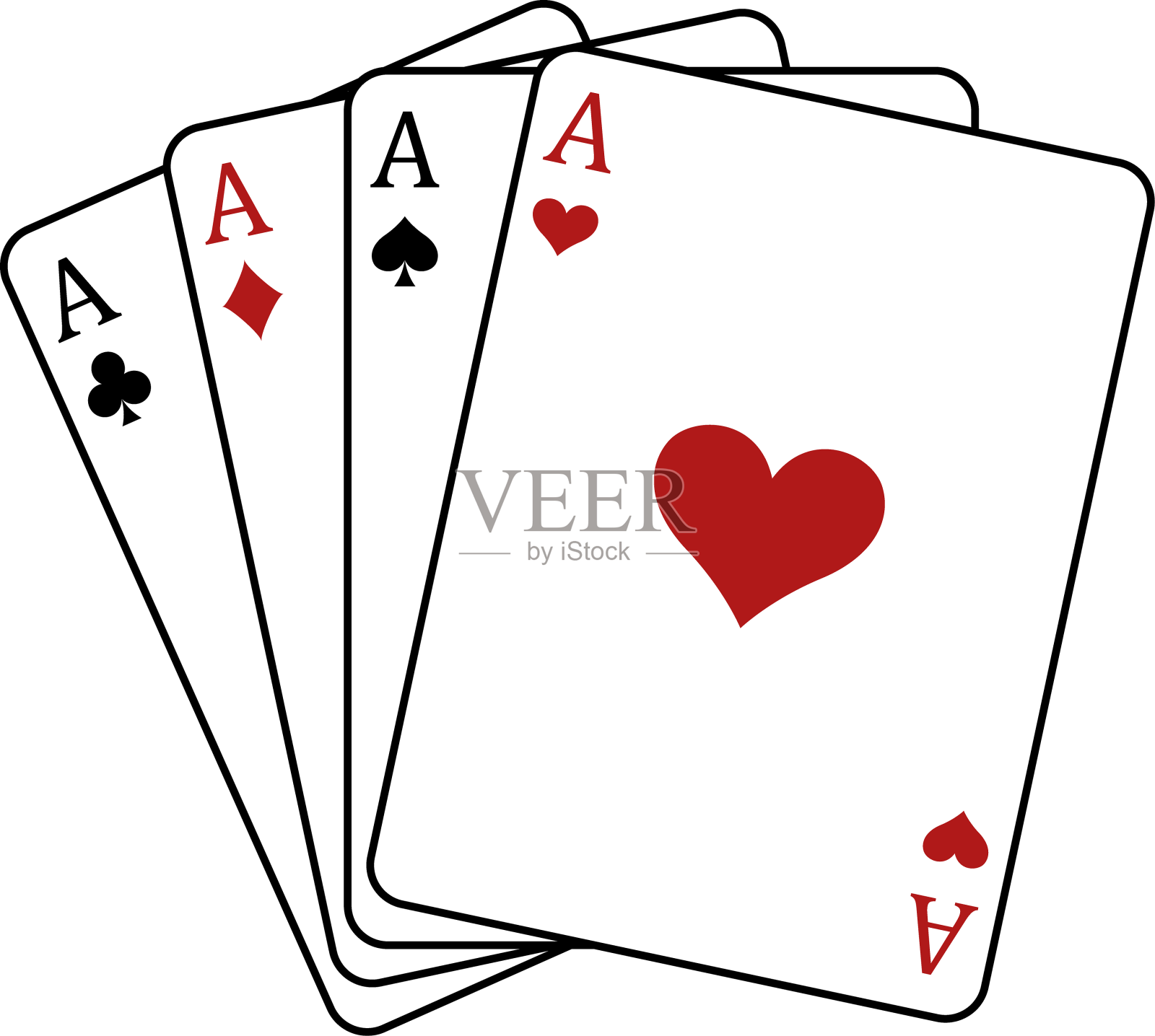 四张王牌——一种扑克中的四张设计元素图片