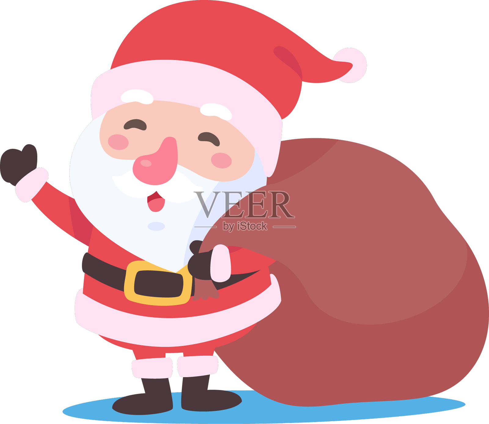 圣诞老人礼盒和圣诞卡设计元素图片