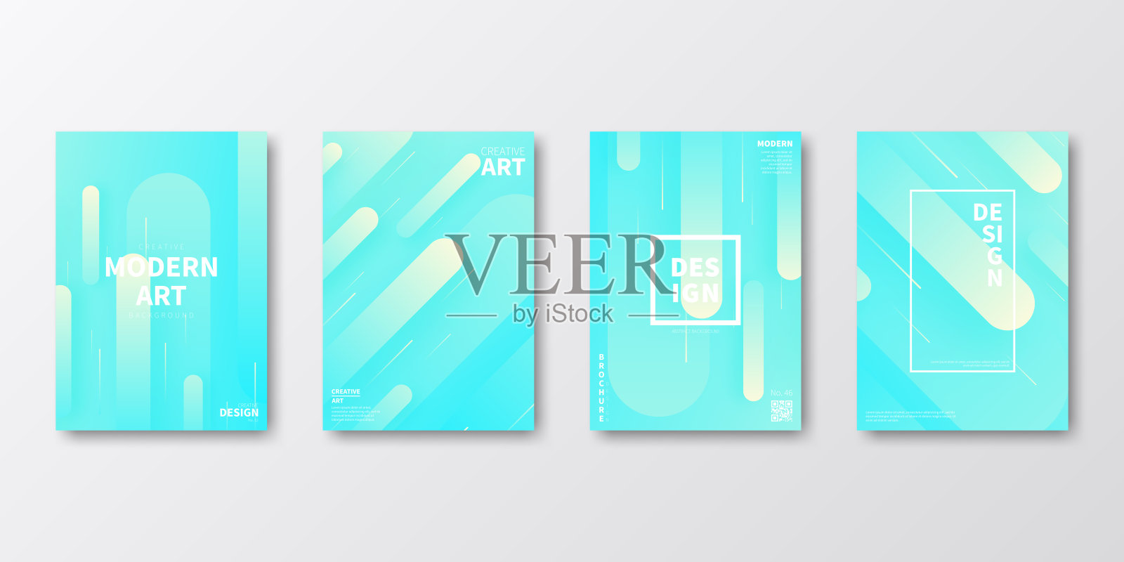 宣传册模板排版，蓝色封面设计，商业年报，传单，杂志插画图片素材