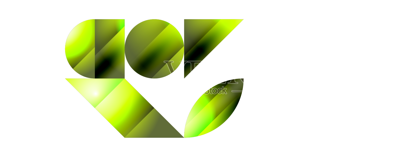 宁静的梯度模板圆圈和三角形设计元素图片