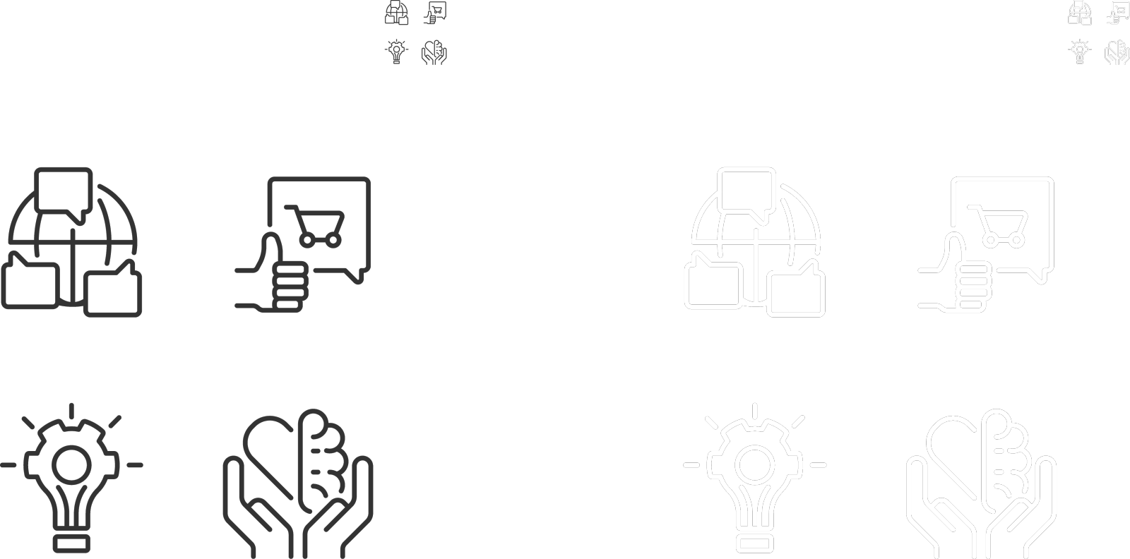 像素完美的黑暗和光明的软技能图标集设计元素图片