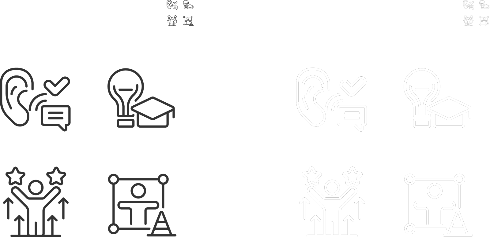 2d可定制的黑暗和光明软技能图标设计元素图片