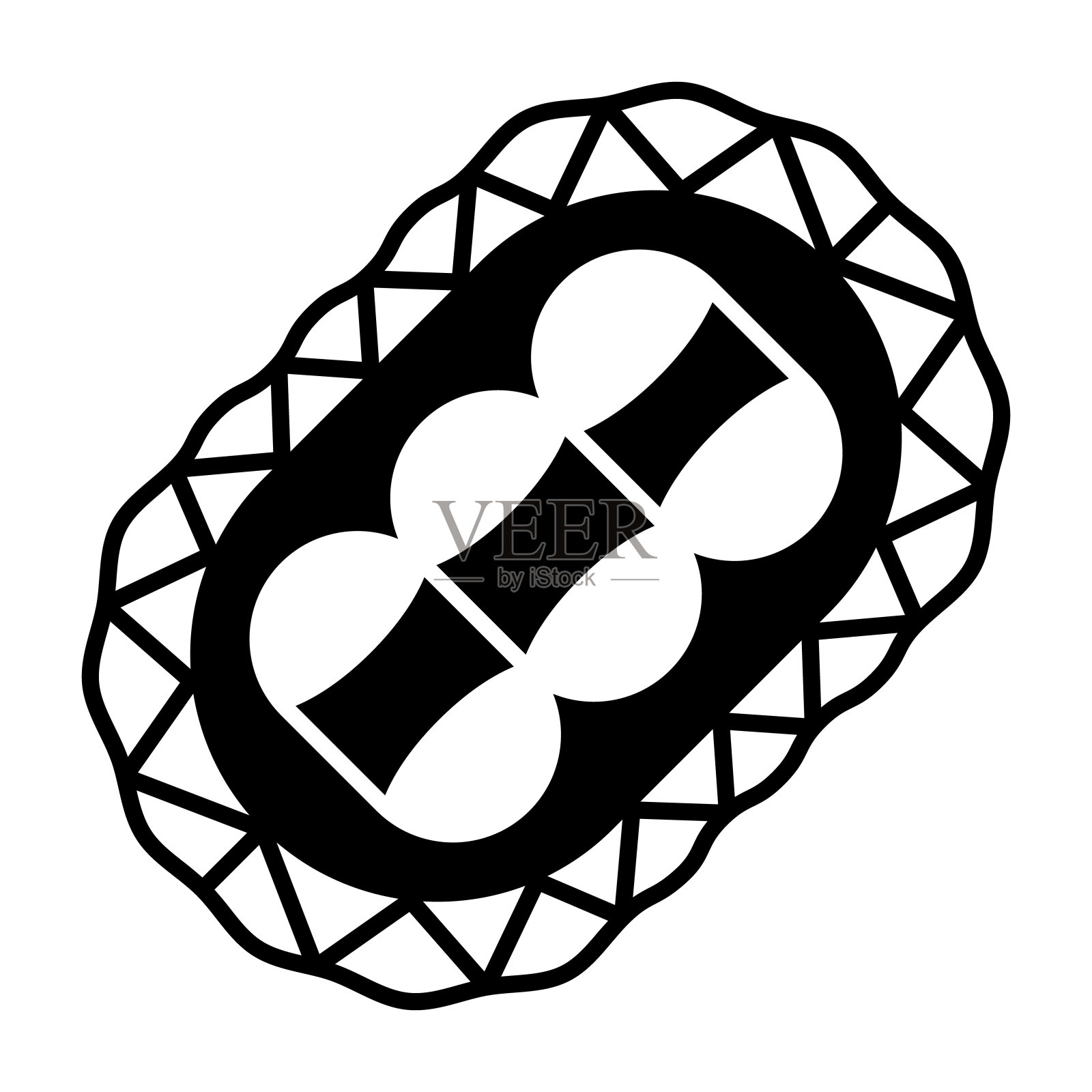 宠物de nonne法国奶油甜甜圈固体图标，法国食品概念，甜甜圈矢量标志在白色背景，奶油甜甜圈字形风格移动概念网页设计。矢量图形。插画图片素材