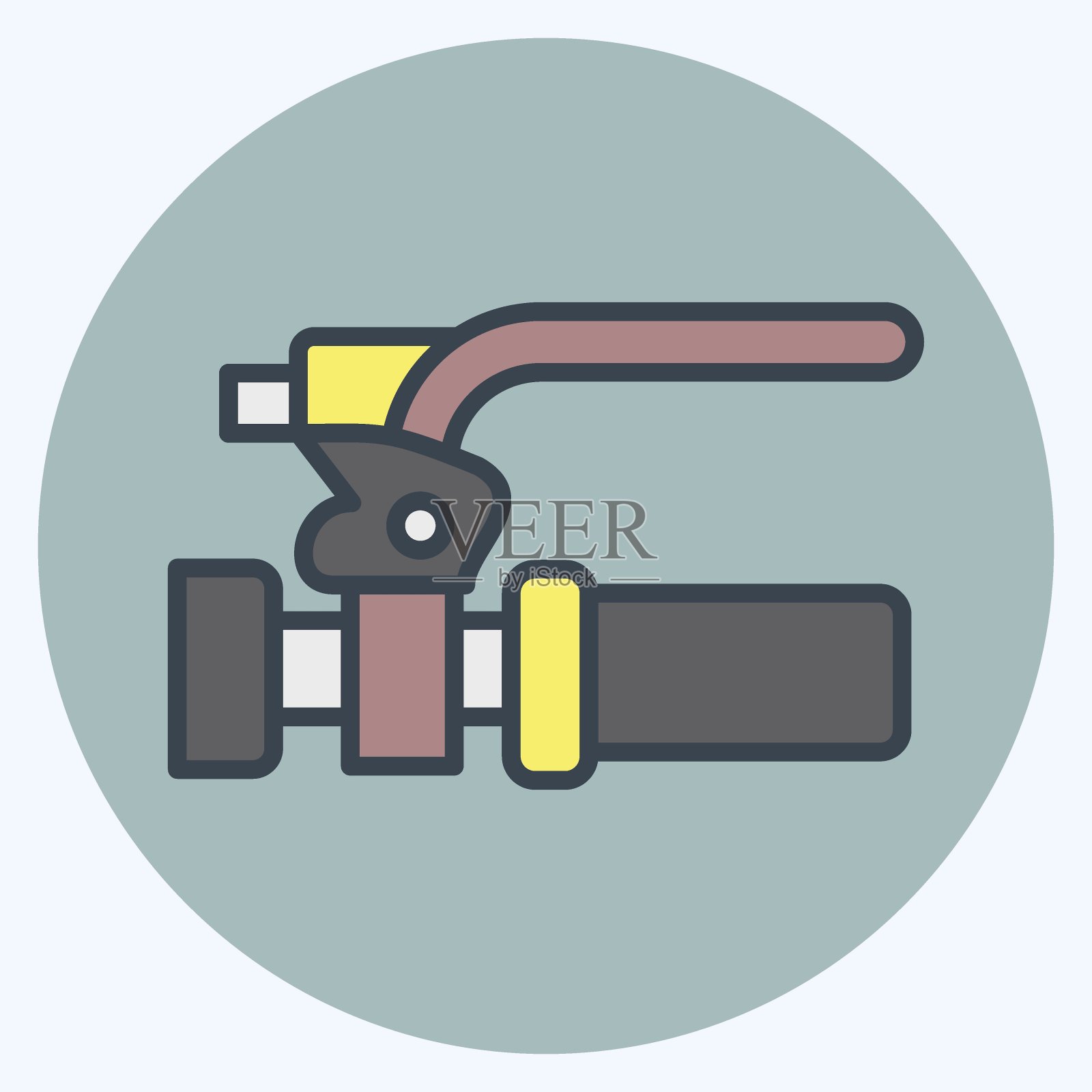 图标刹车相关的自行车符号。颜色搭配风格。简单的设计可编辑。简单的说明插画图片素材