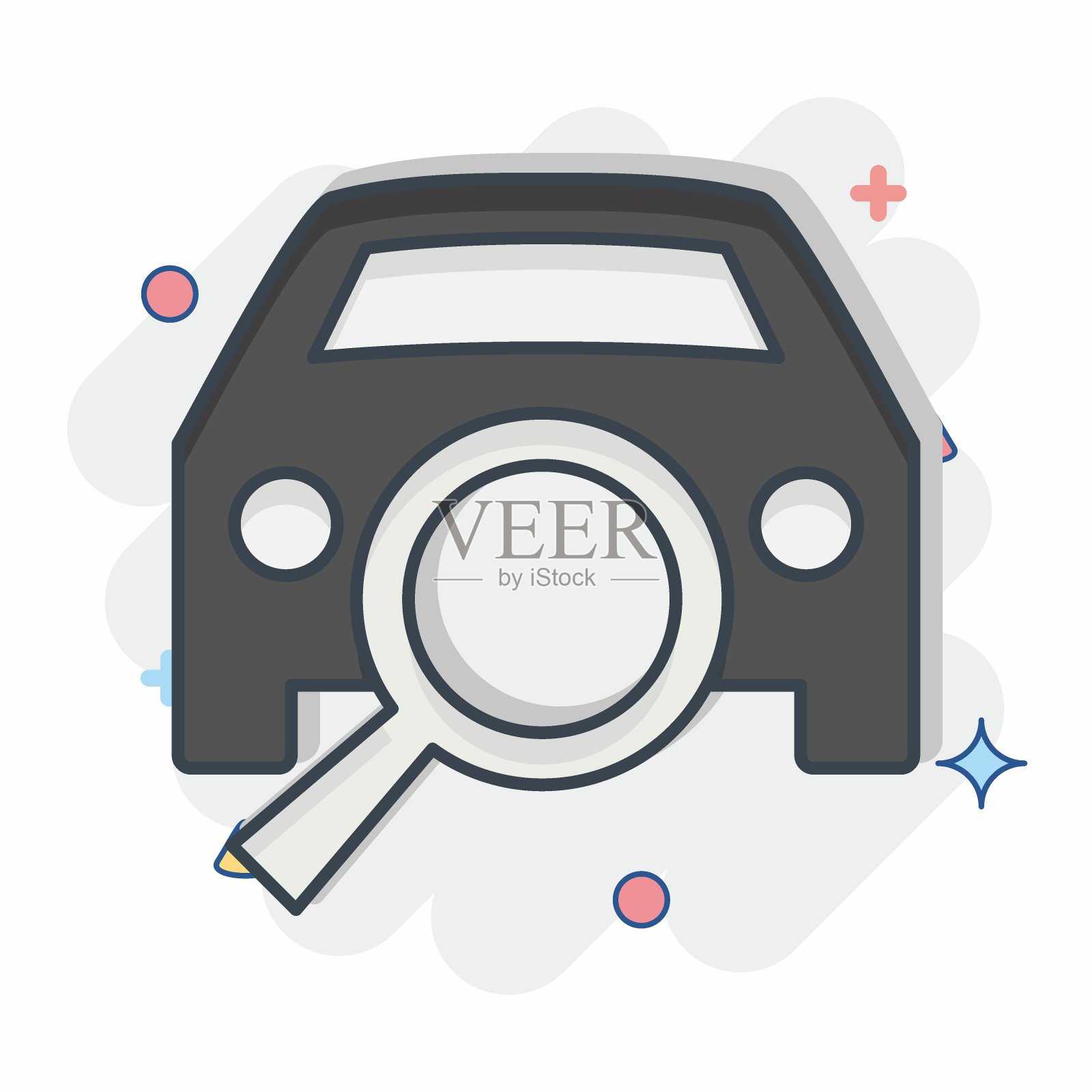 图标的诊断。与汽车有关，汽车的符号。漫画风格。简单的设计可编辑。简单的说明插画图片素材