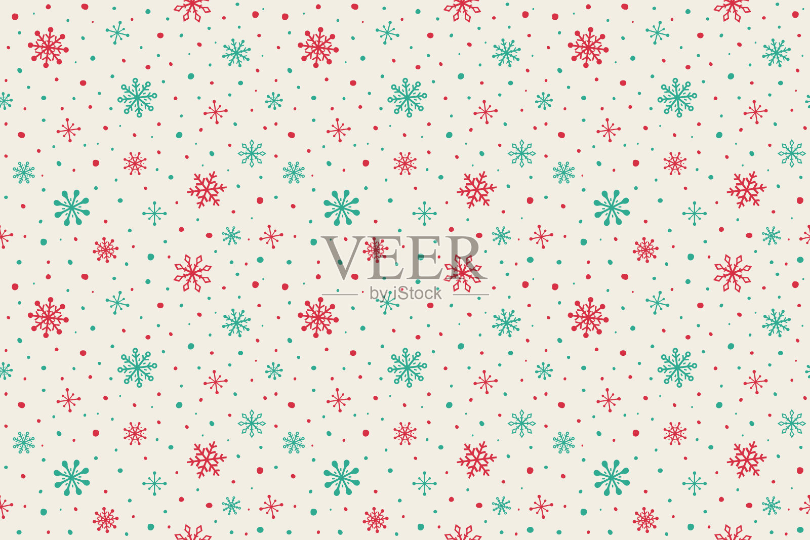 简单无缝纹理与雪花。圣诞节的背景。向量插画图片素材