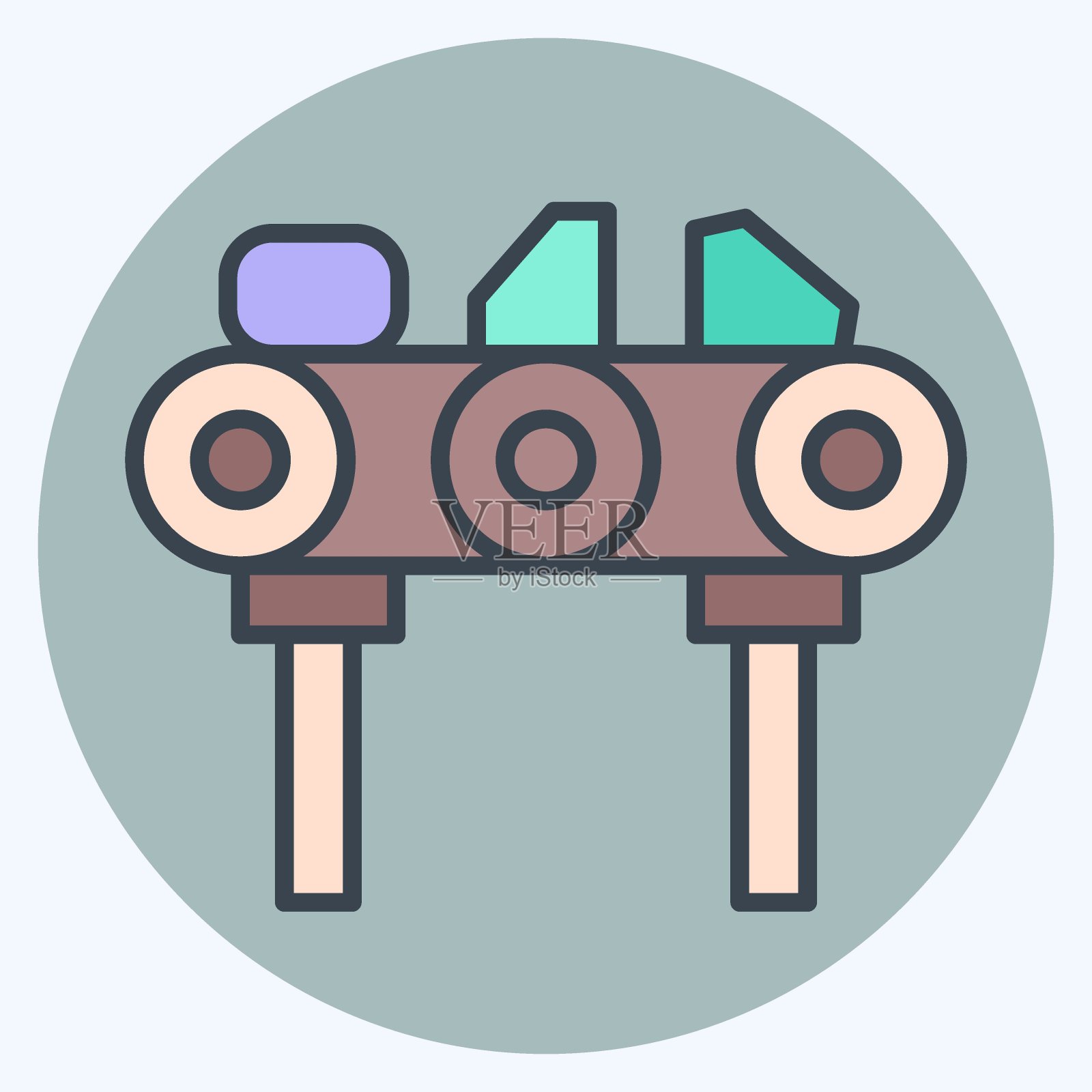 图标钻石。与采矿有关的符号。颜色搭配风格。简单的设计可编辑。简单的说明插画图片素材