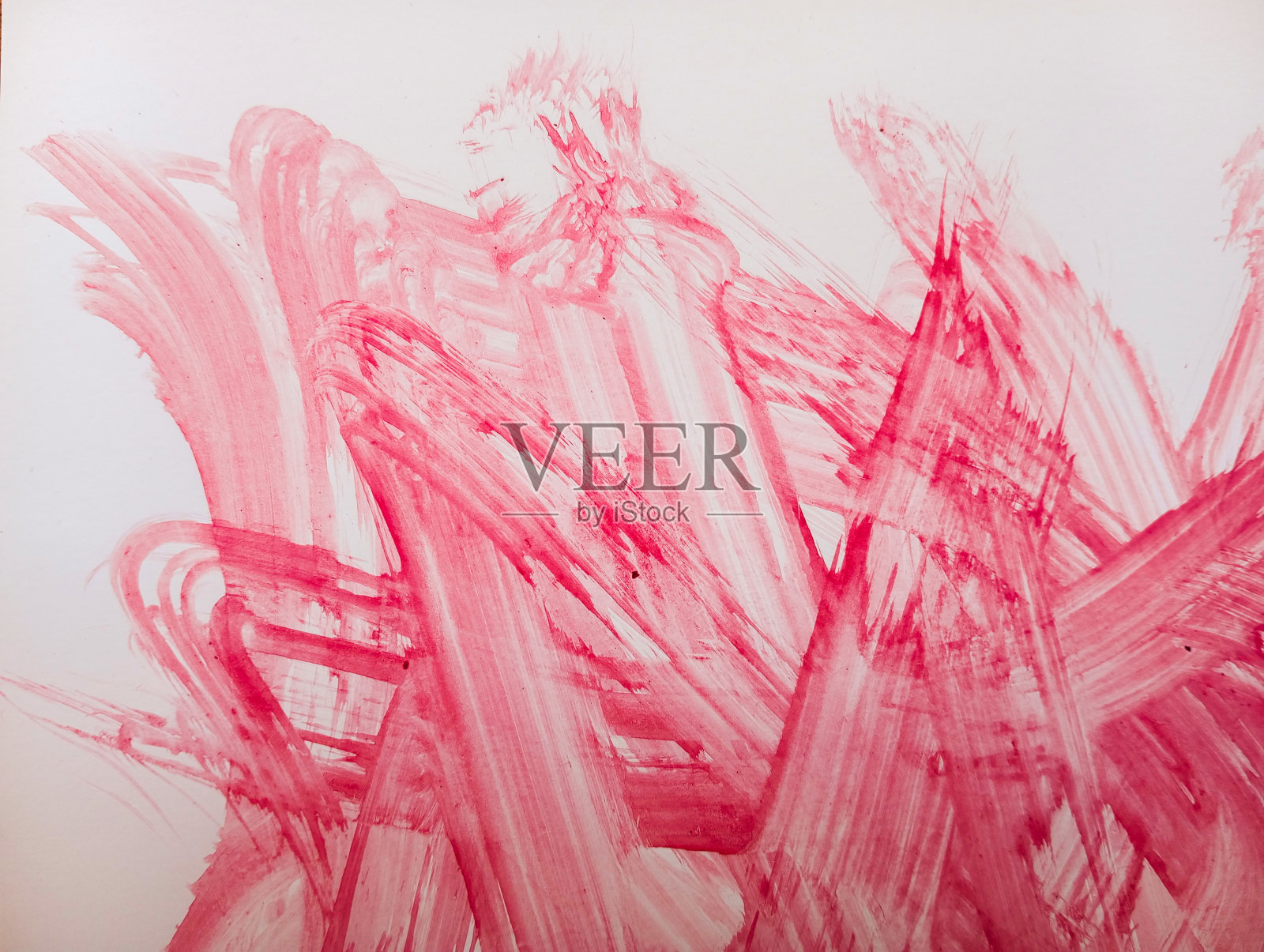 毛笔画抽象的红色笔画背景。用复制空间绘制笔刷笔触纹理。照片摄影图片