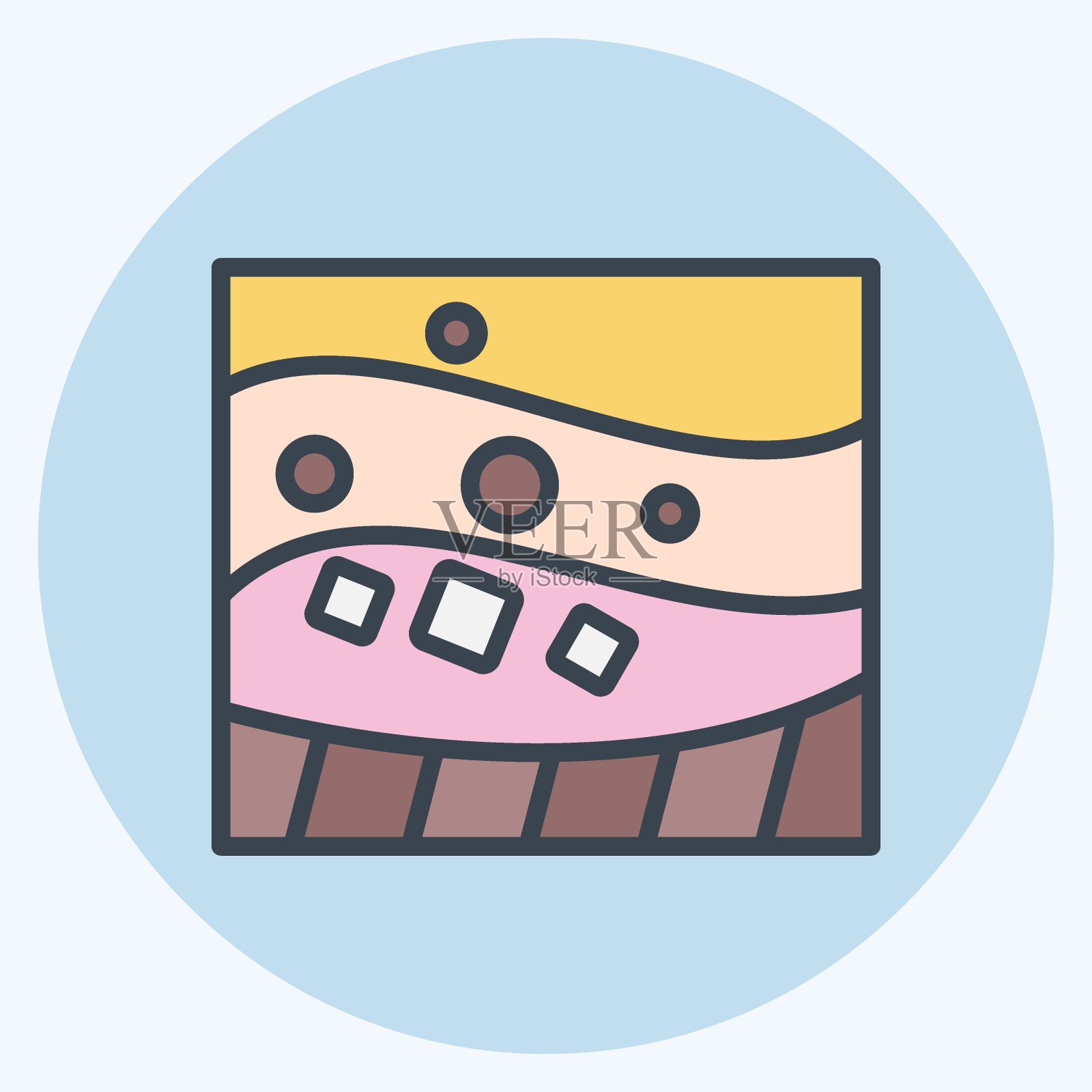 图标地质。与采矿有关的符号。颜色搭配风格。简单的设计可编辑。简单的说明插画图片素材