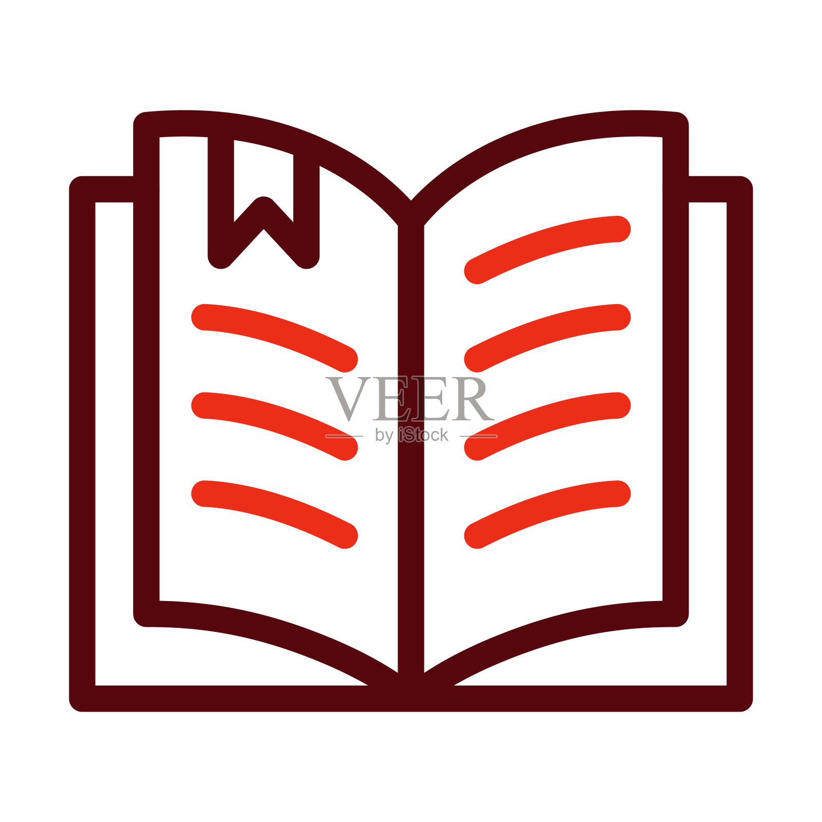 书矢量粗线两种颜色图标的个人和商业用途。插画图片素材