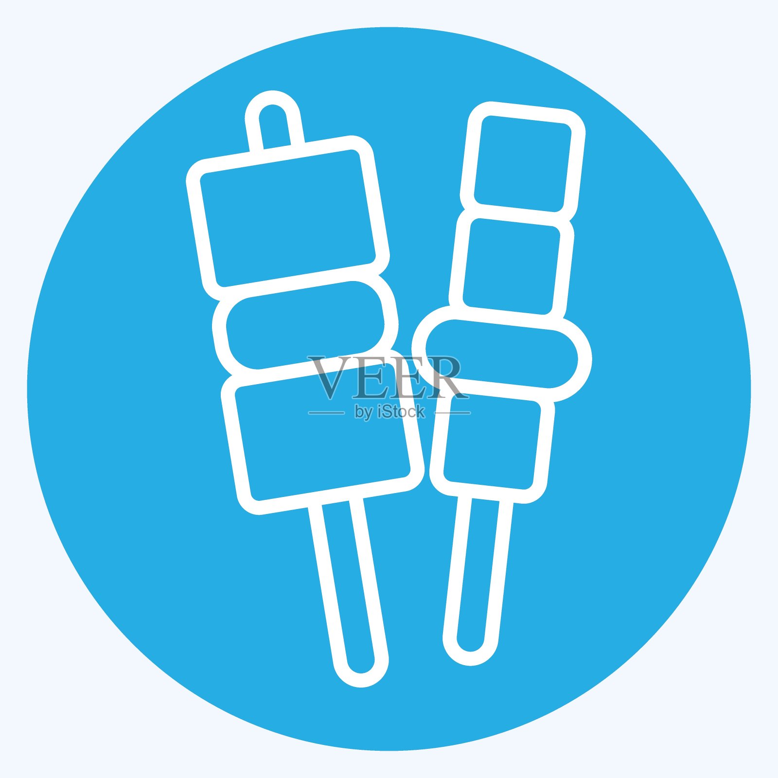 图标烧烤。与早餐符号有关。蓝眼睛的风格。简单的设计可编辑。简单的说明插画图片素材