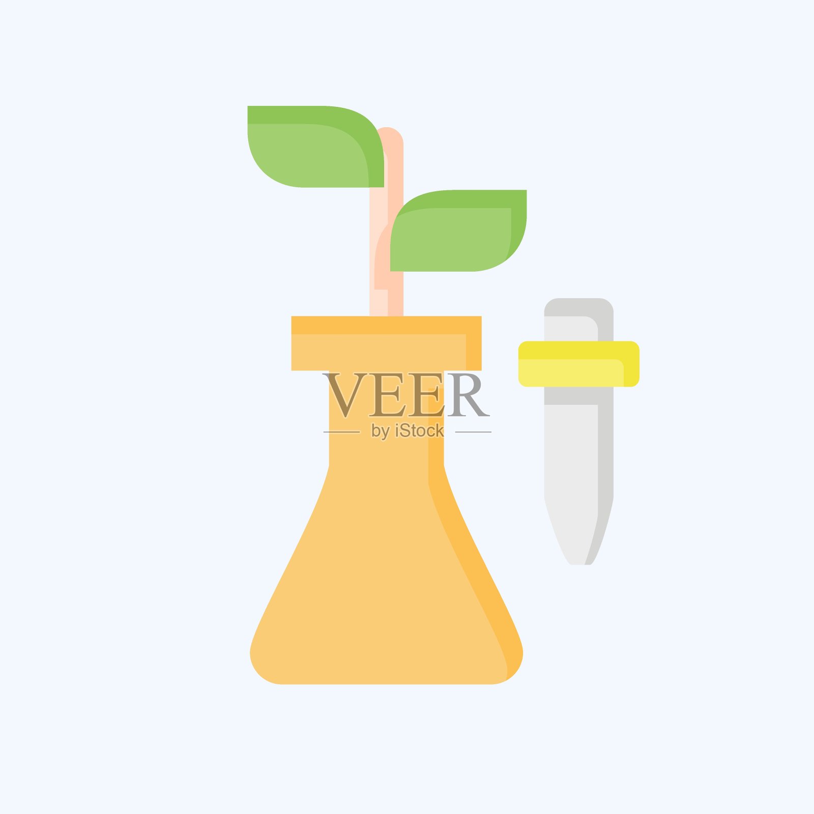 Icon生物科技。与生物化学有关的符号。平的风格。简单的设计可编辑。简单的说明插画图片素材