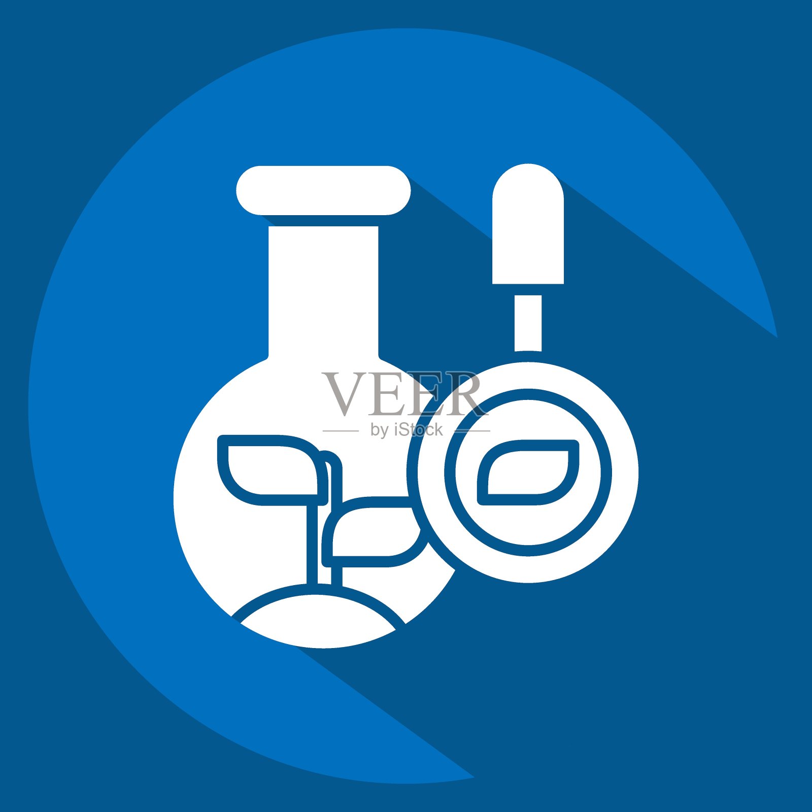 图标生物学。与生物化学有关的符号。长影式。简单的设计可编辑。简单的说明插画图片素材