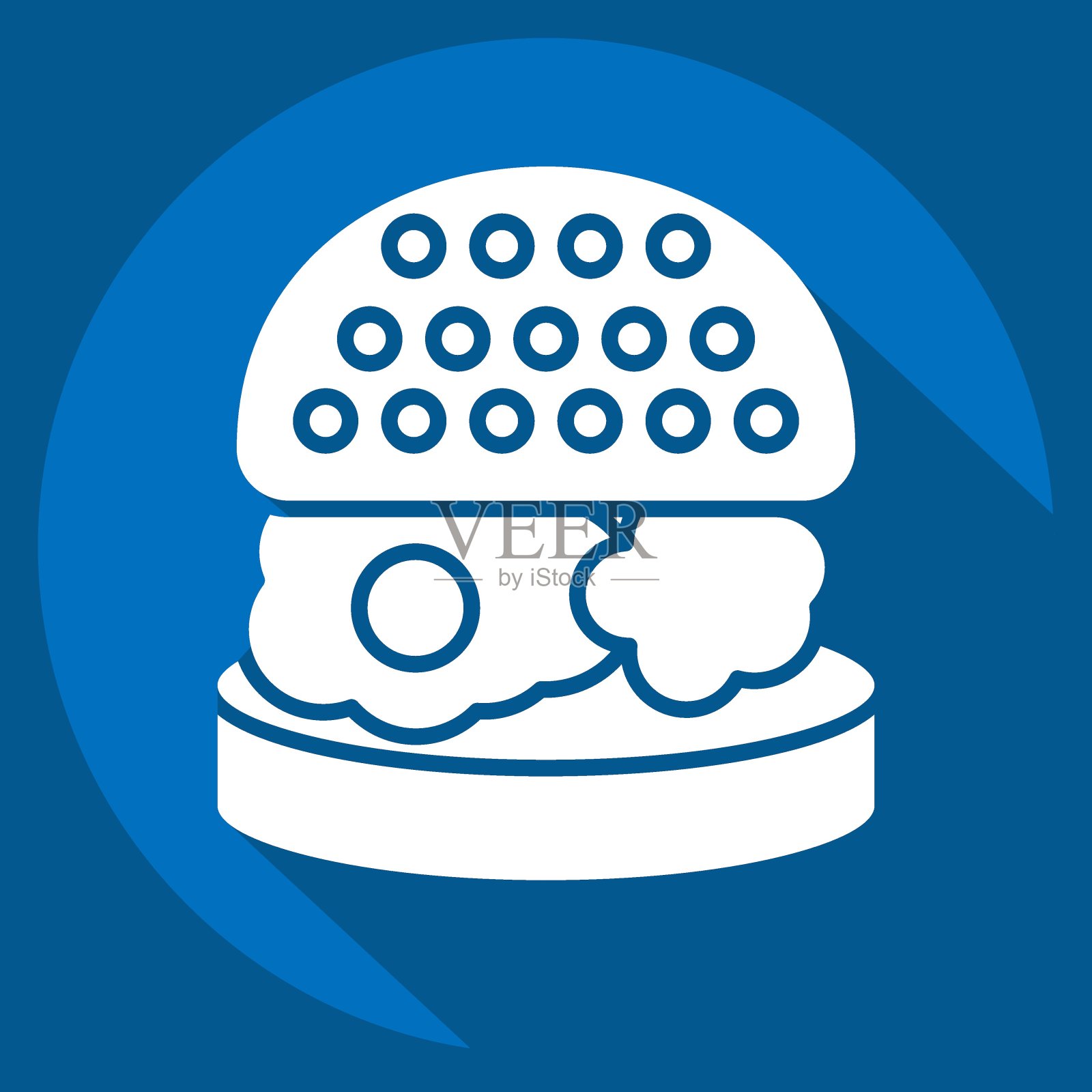 图标的汉堡包。与早餐符号有关。长影式。简单的设计可编辑。简单的说明插画图片素材